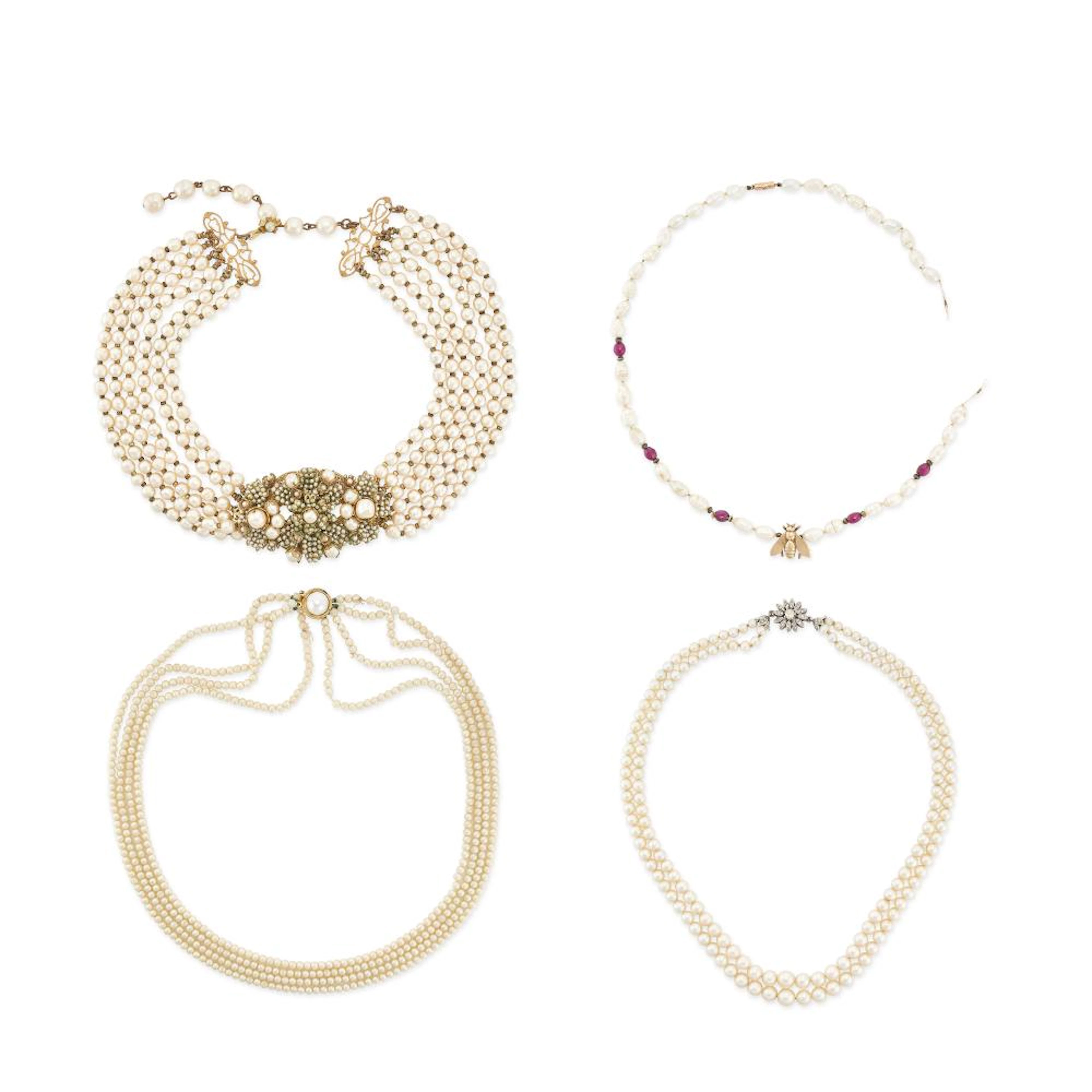 O RESERVE - A MIXED LOT OF PEARL JEWELLERY comprising a...