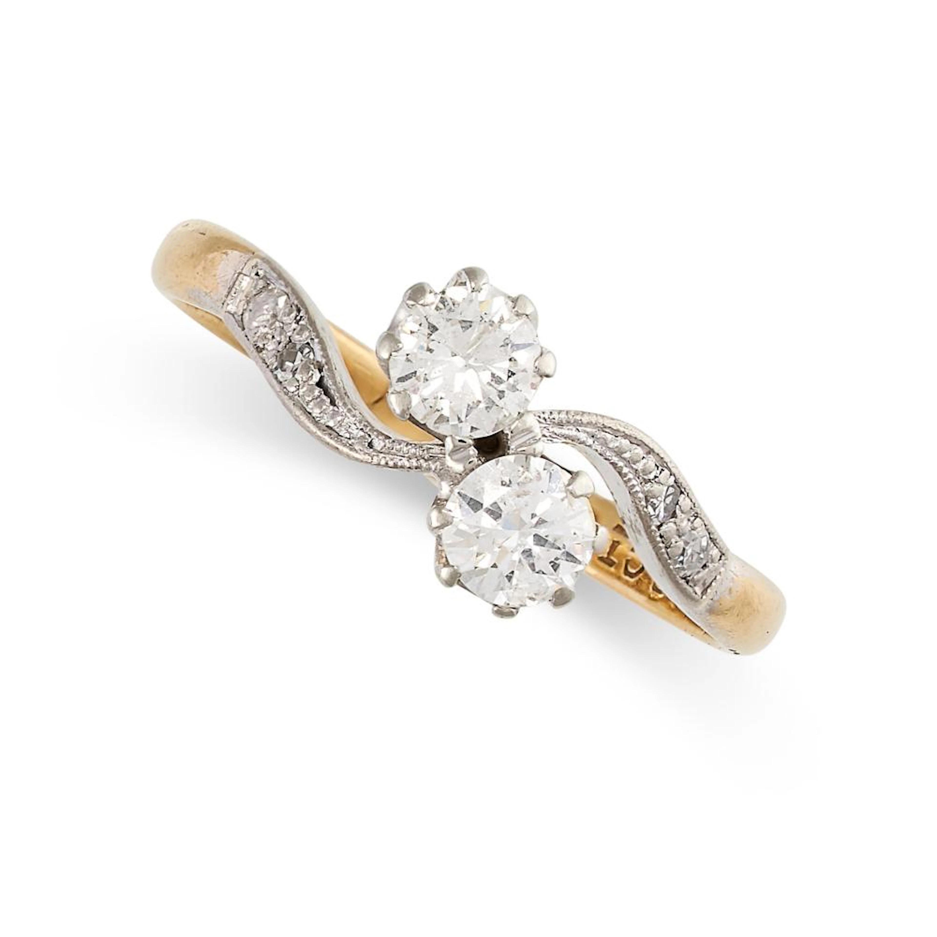A VINTAGE DIAMOND TOI ET MOI RING