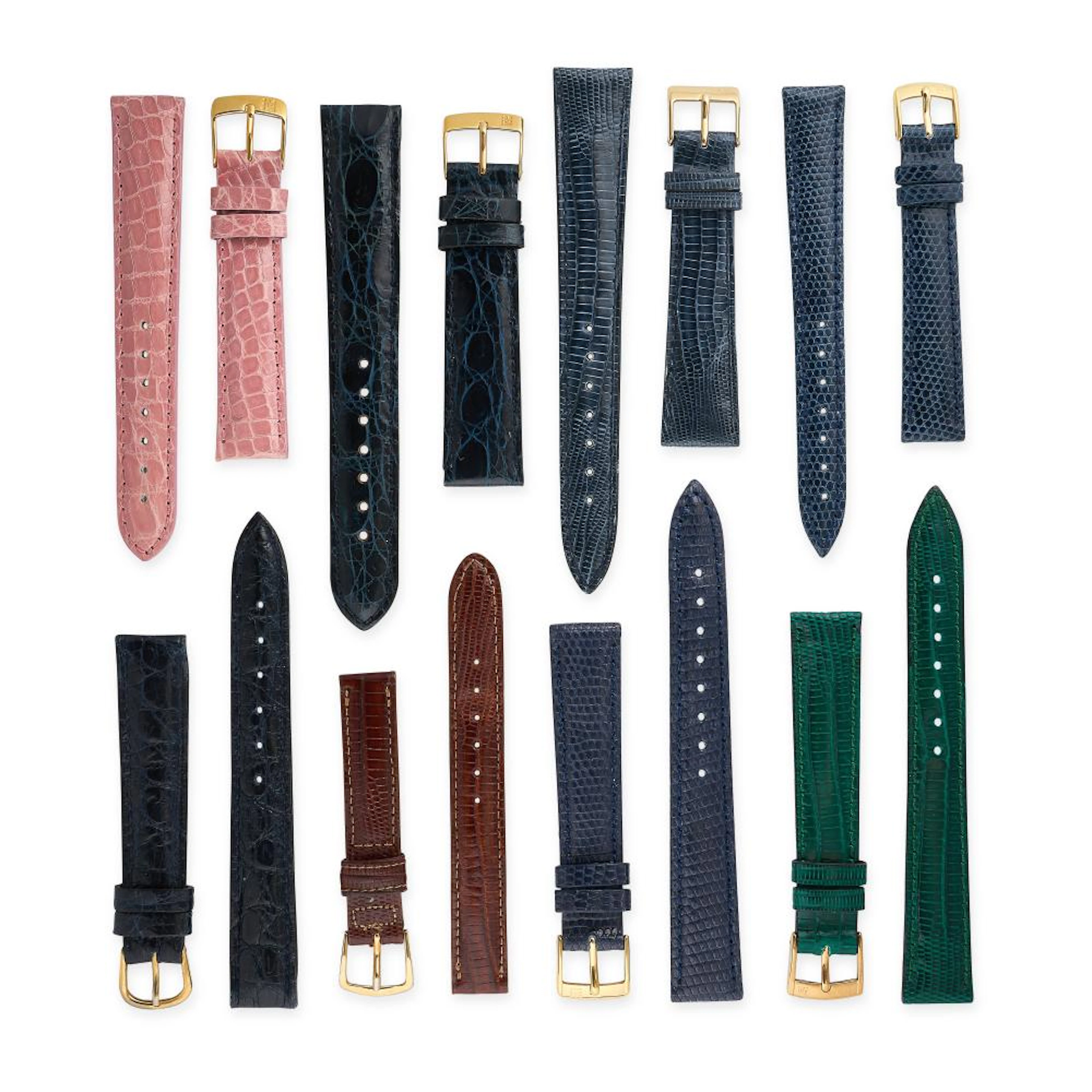 AN ASSORTED LOT OF WATCH STRAPS comprising eight black