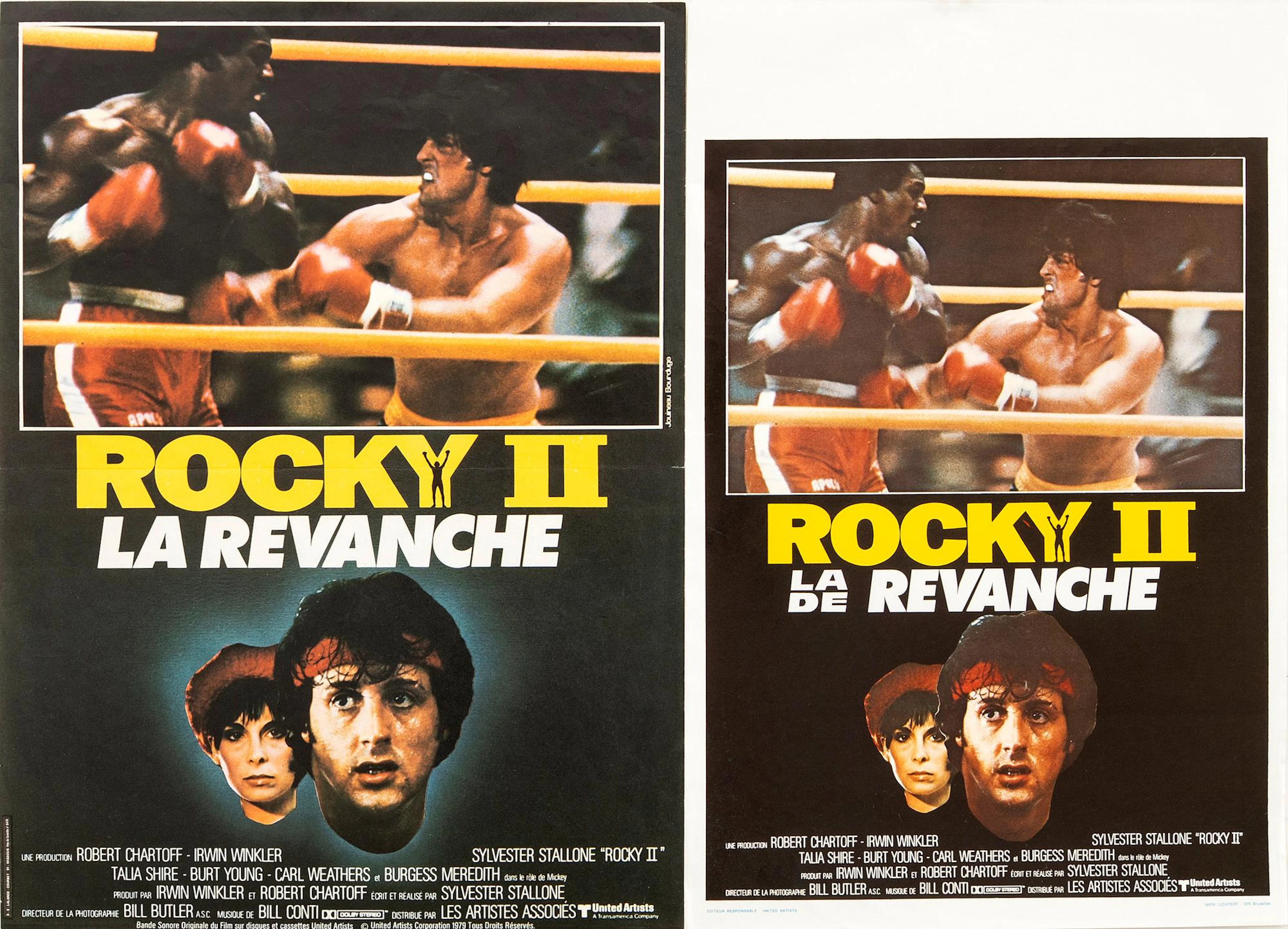 Film posters, 2 pcs, Sylvester Stallone "Rocky 2", 1979, Belgium
