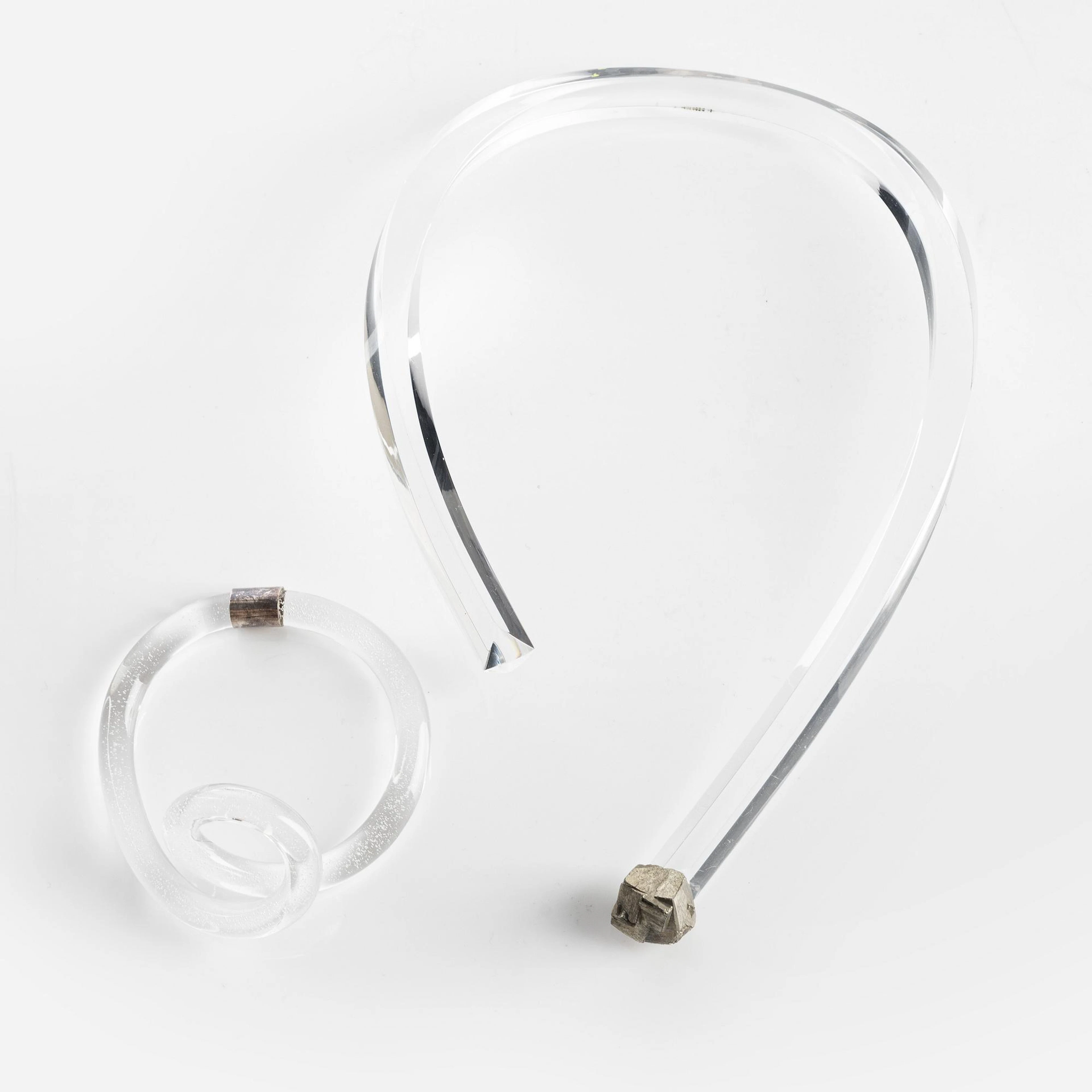 Siv Lagerström, necklace and a bracelet, acrylic plastic and pyrite