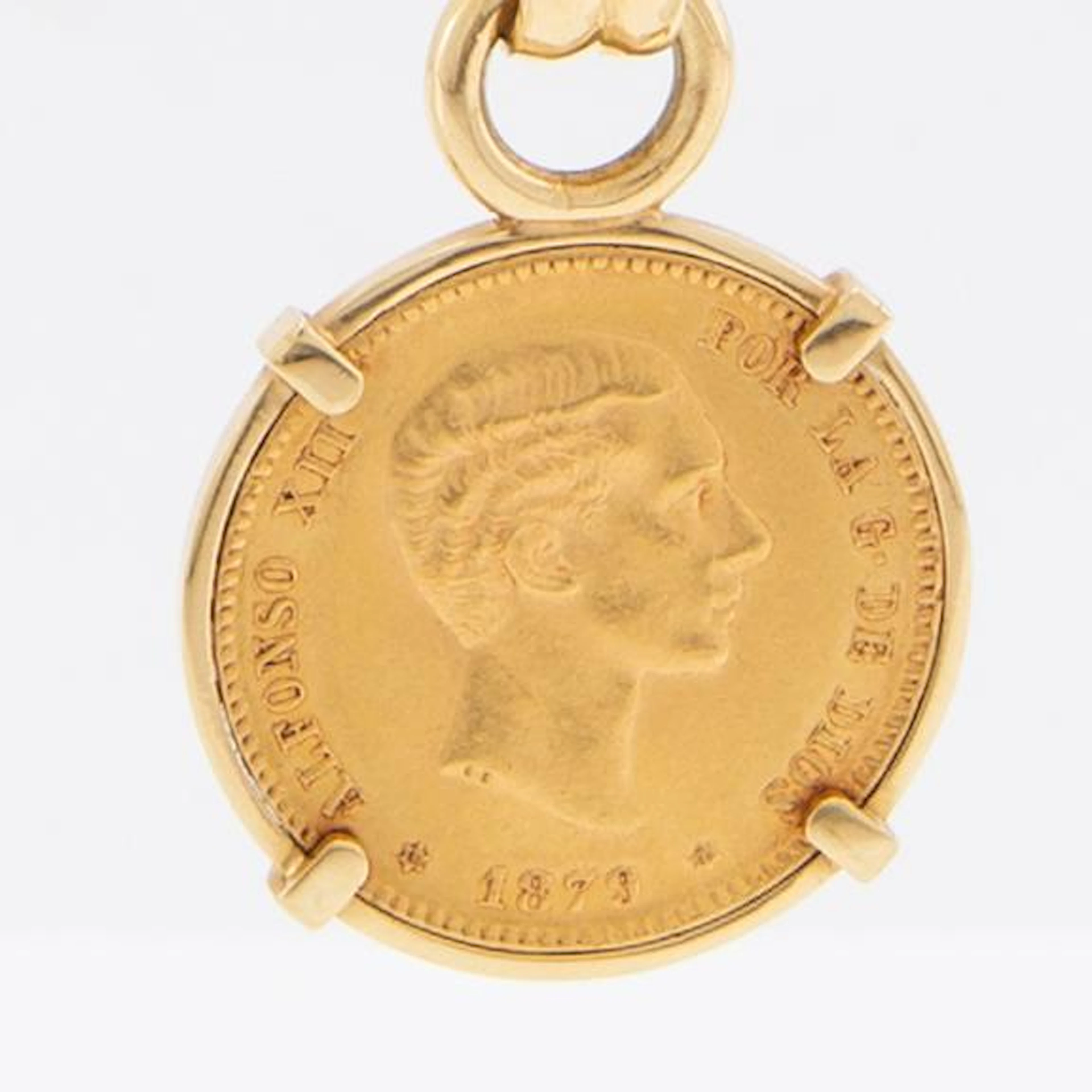 Gold coin 25 Pesetas, Alfonso XII, Spain 1879