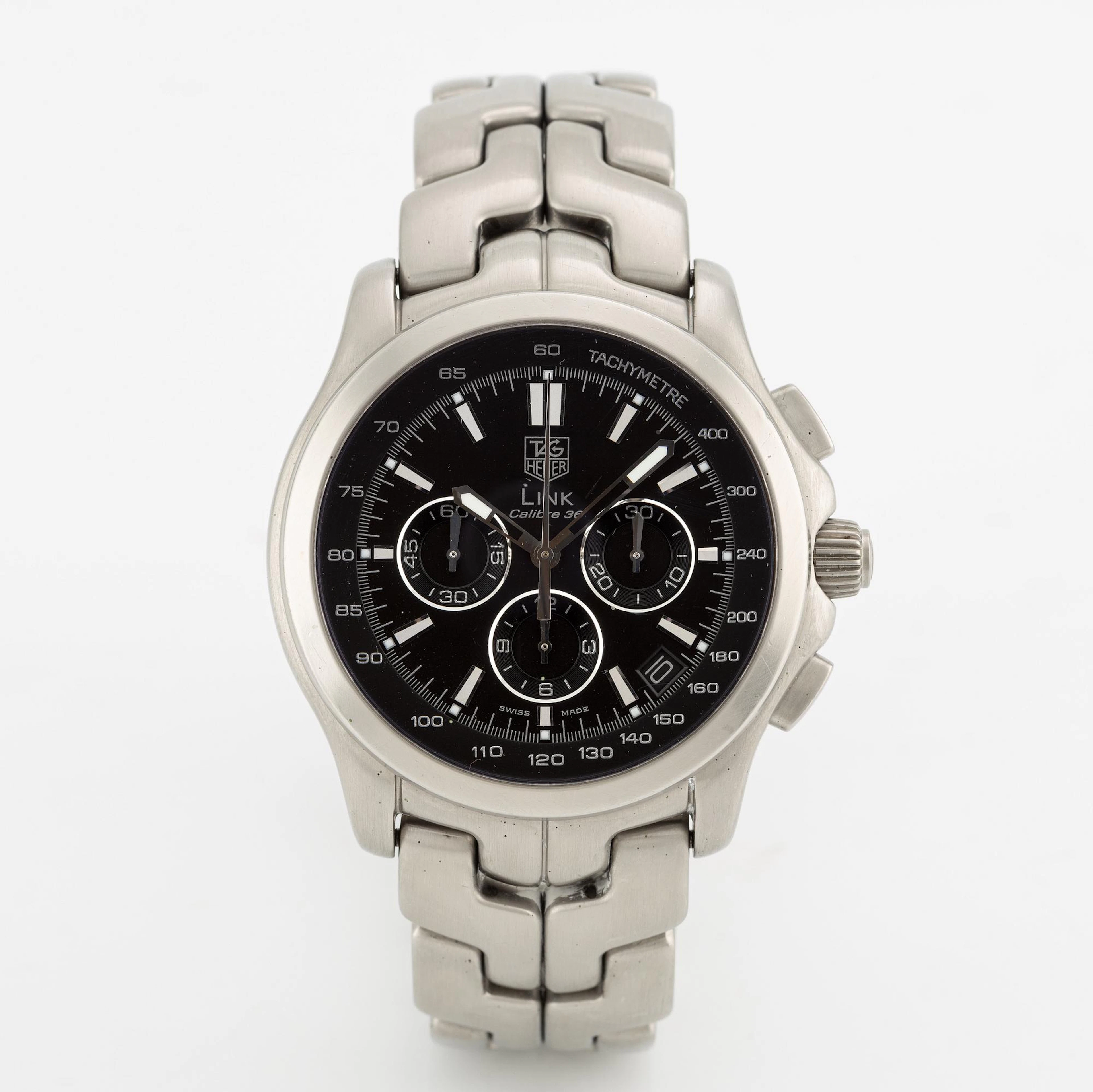 TAG Heuer, Link Calibre 36, wristwatch, chronograph, 42 mm