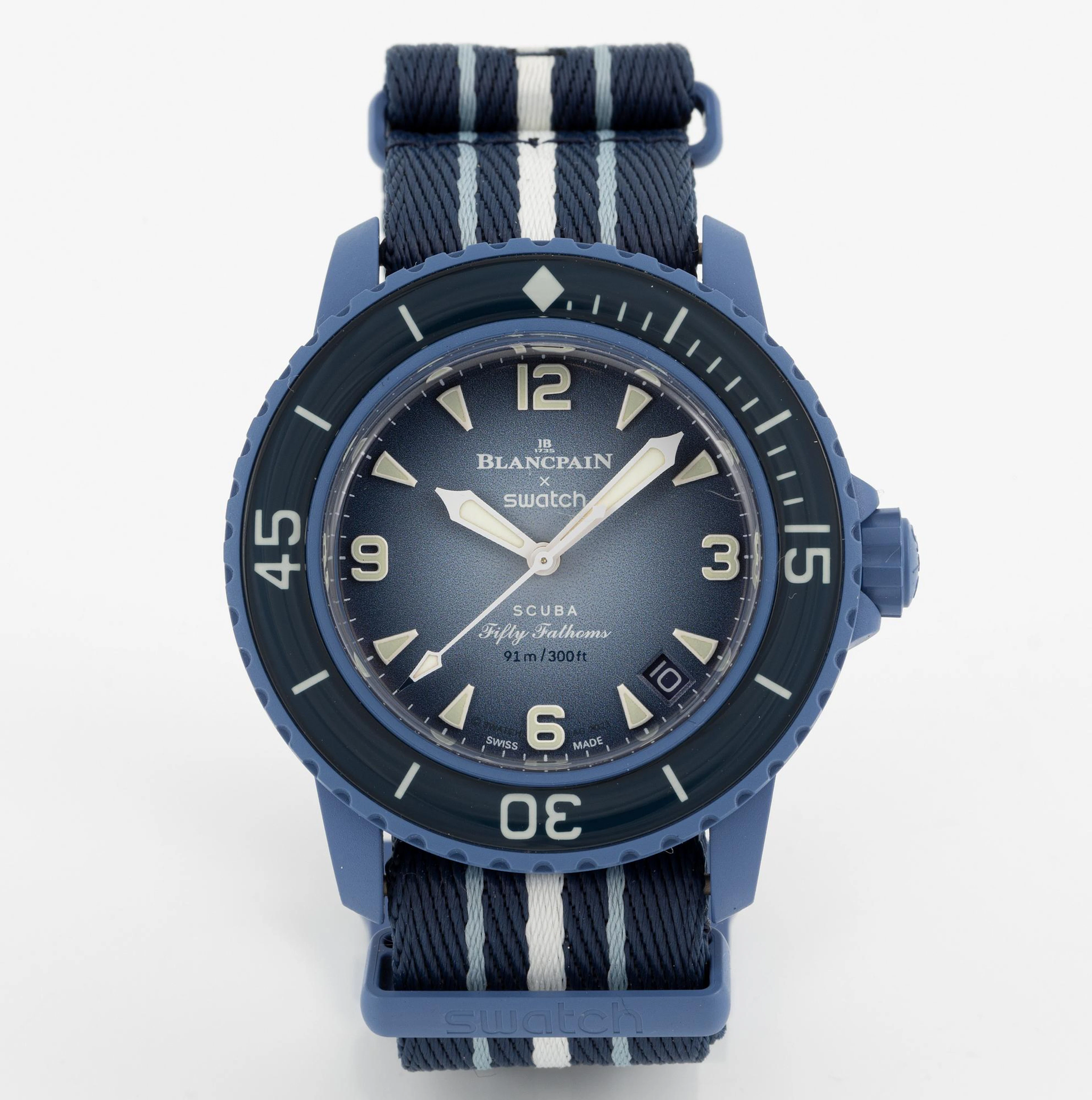 Swatch/Blancpain, Scuba Fifty Fathoms, Atlantic Ocean, wristwatch, 42.3 mm.