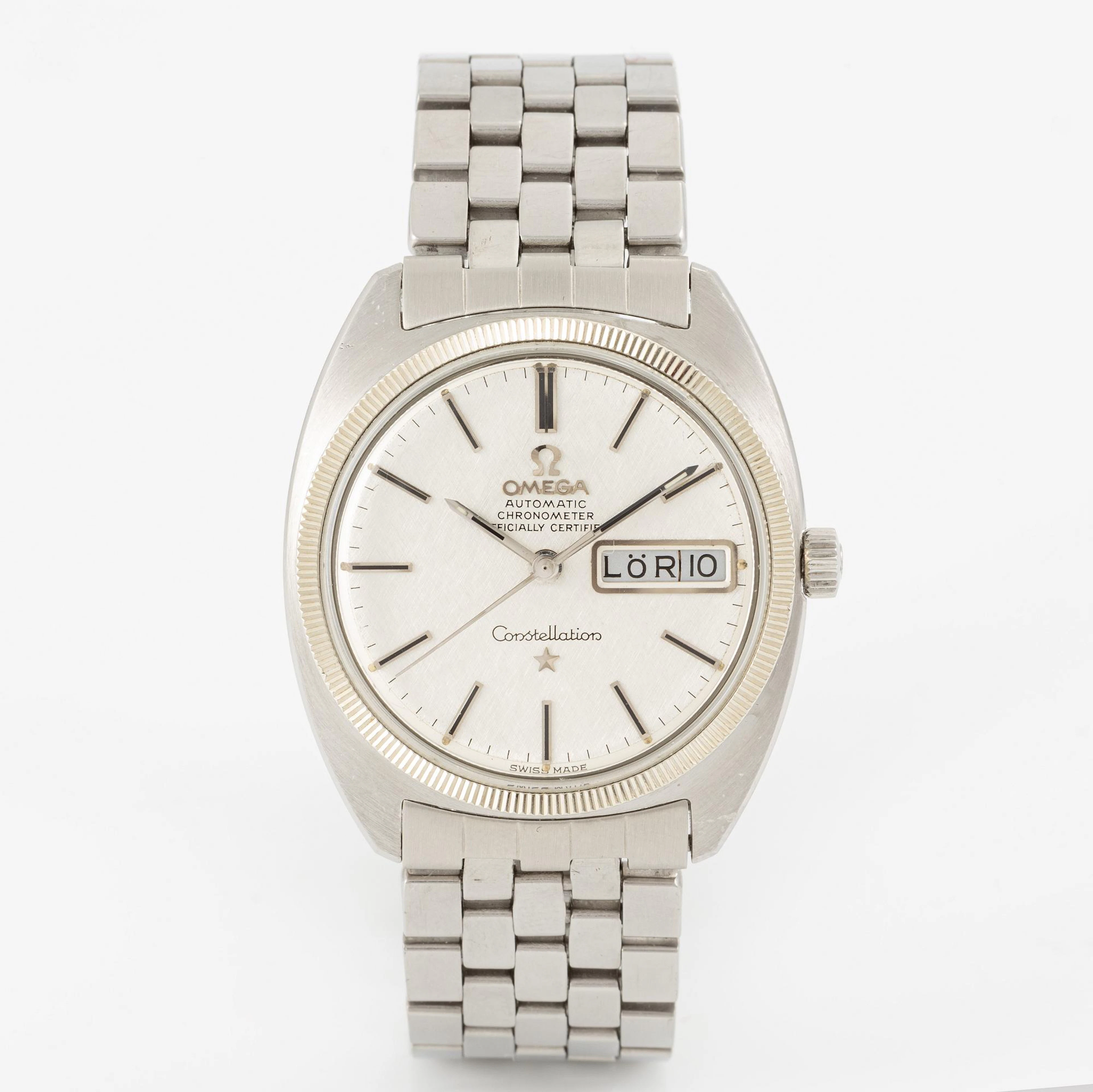 Omega, Constellation, "C", Chronometer, "Linen Dial", wristwatch, 35 mm