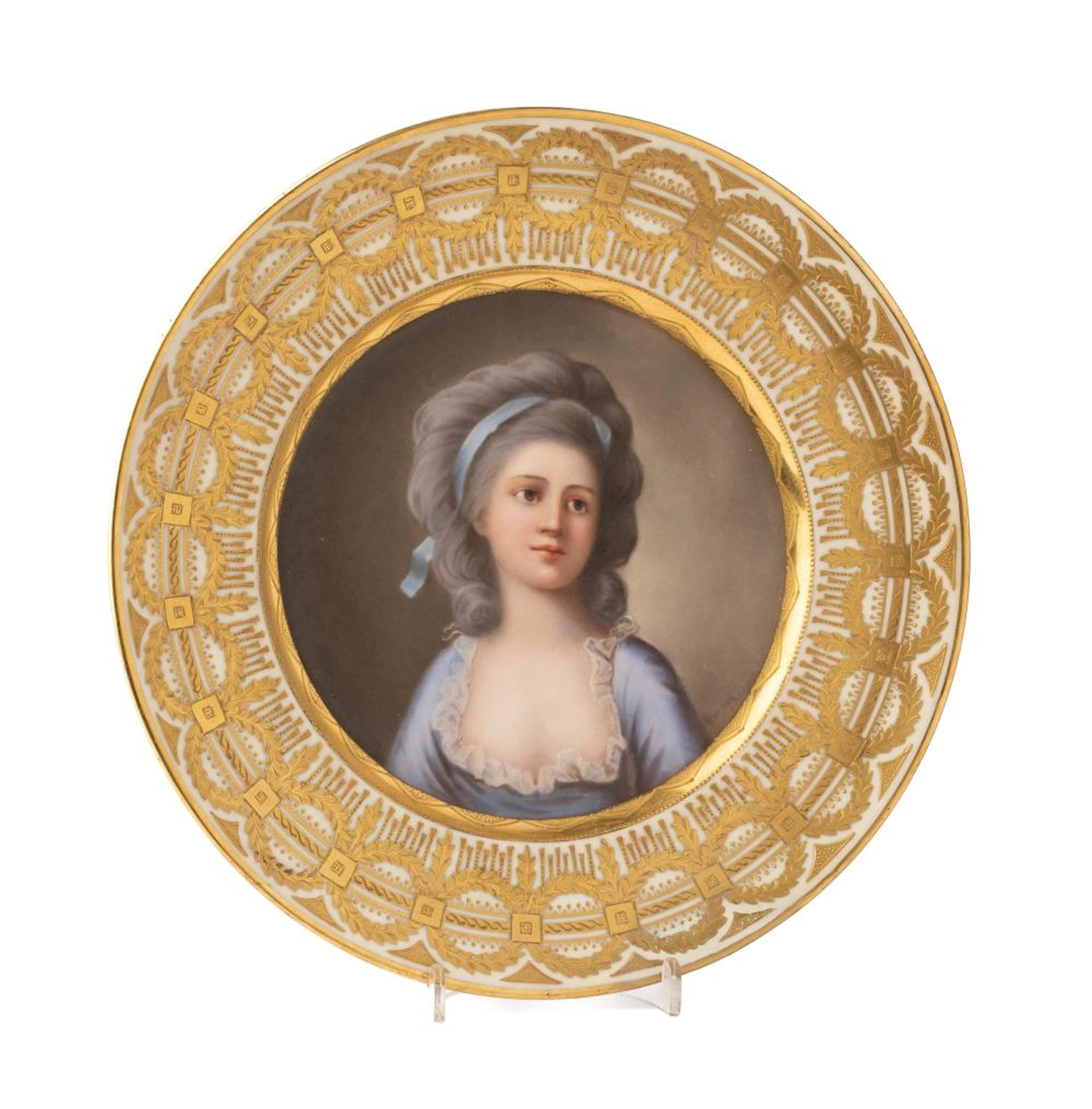A 'VIENNA' STYLE CABINET PLATE