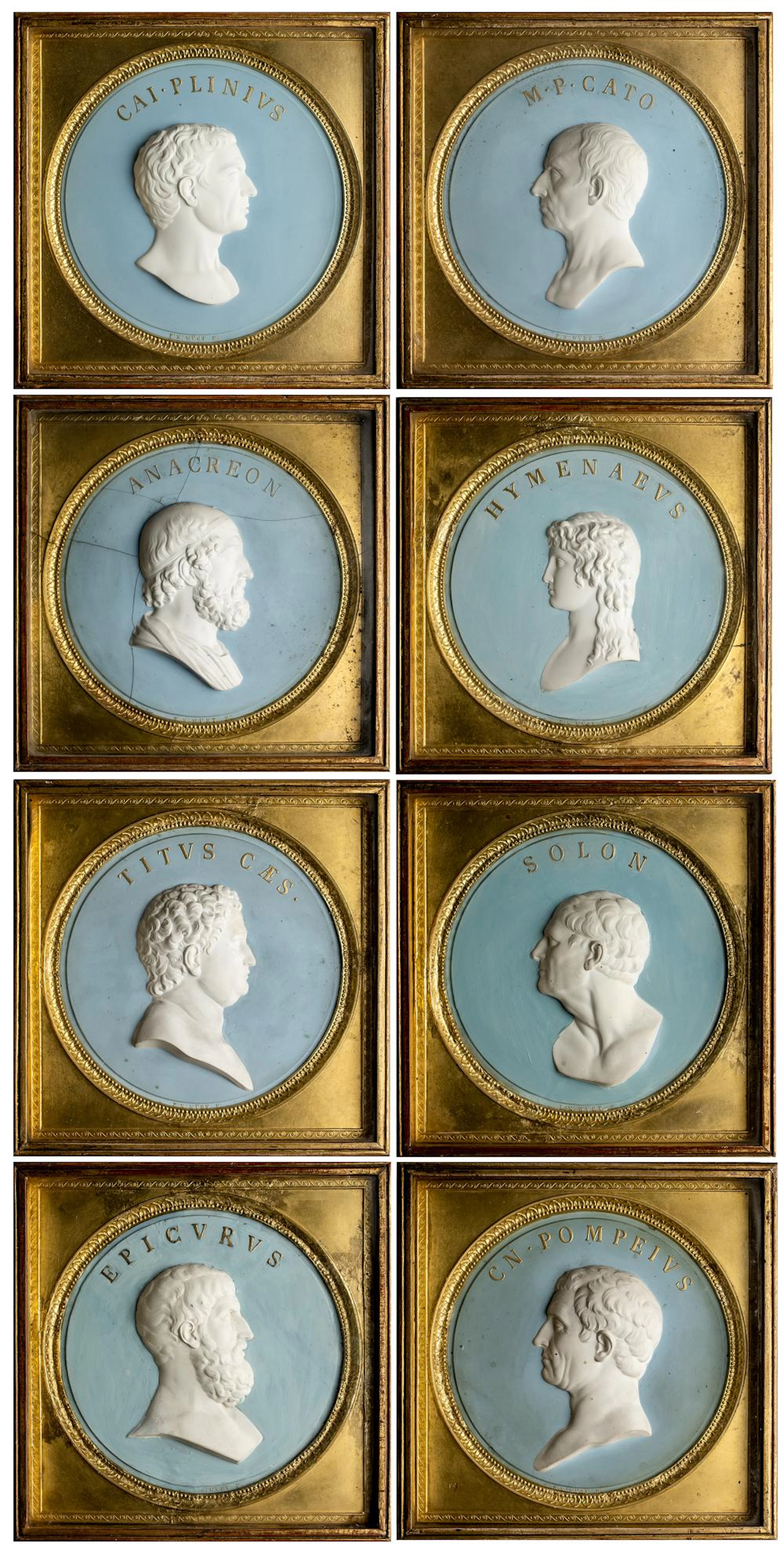 SET OF EIGHT PORTRAIT MEDALLIONS