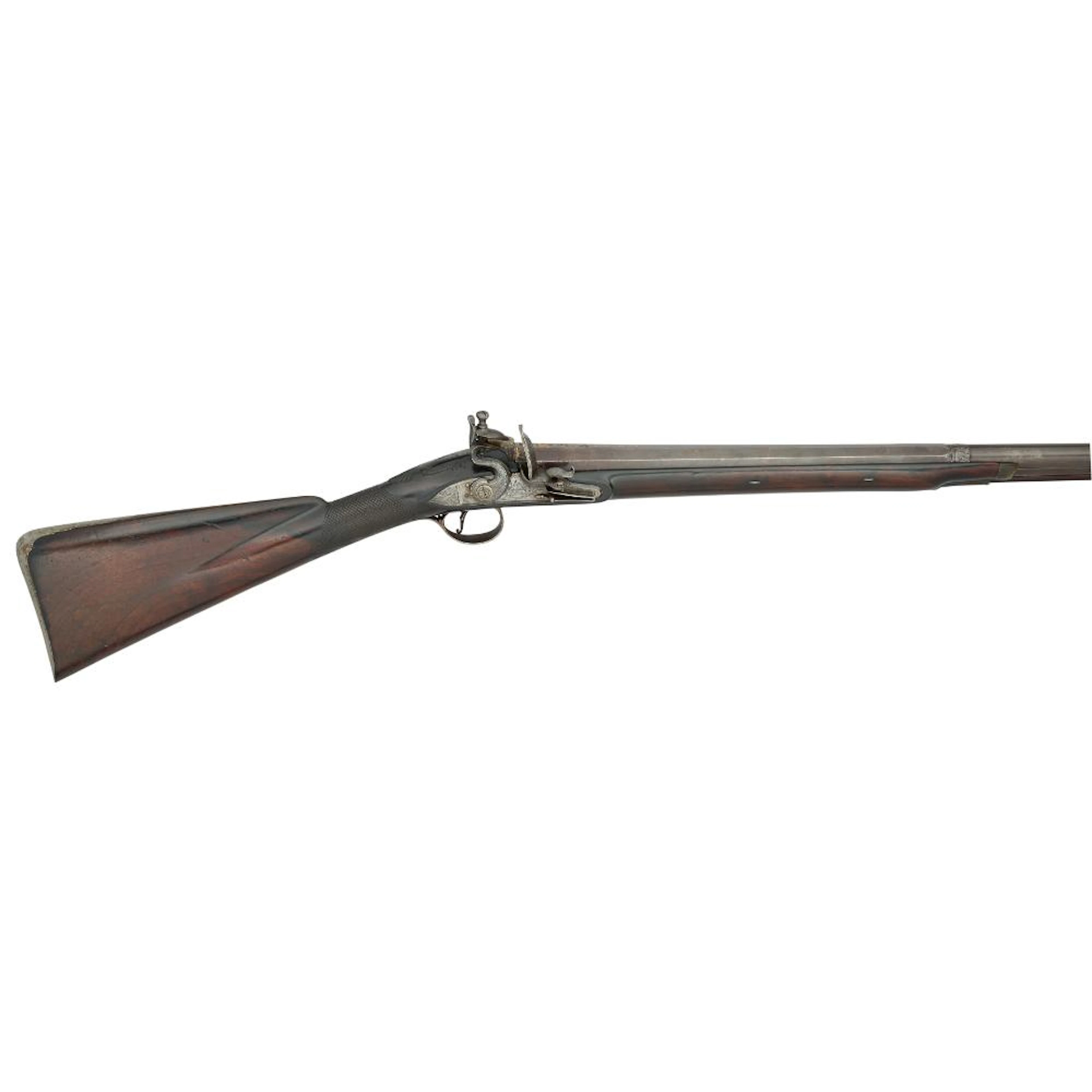 A 14 BORE FLINTLOCK SPORTING GUN BY WOGDON