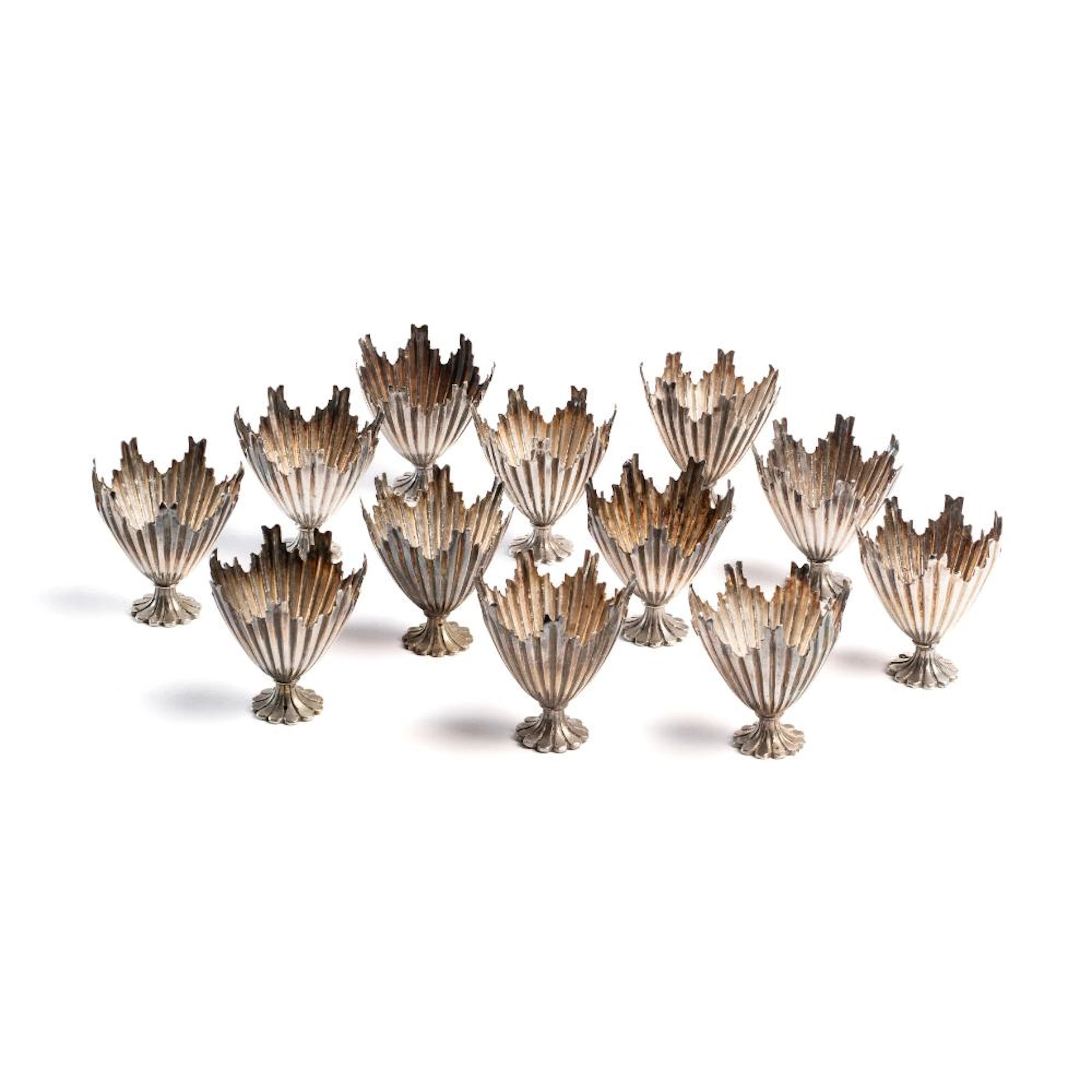 A SET OF TWELVE OTTOMAN COFFEE CUP HOLDERS (ZARF), EARLY 20TH CENTURY