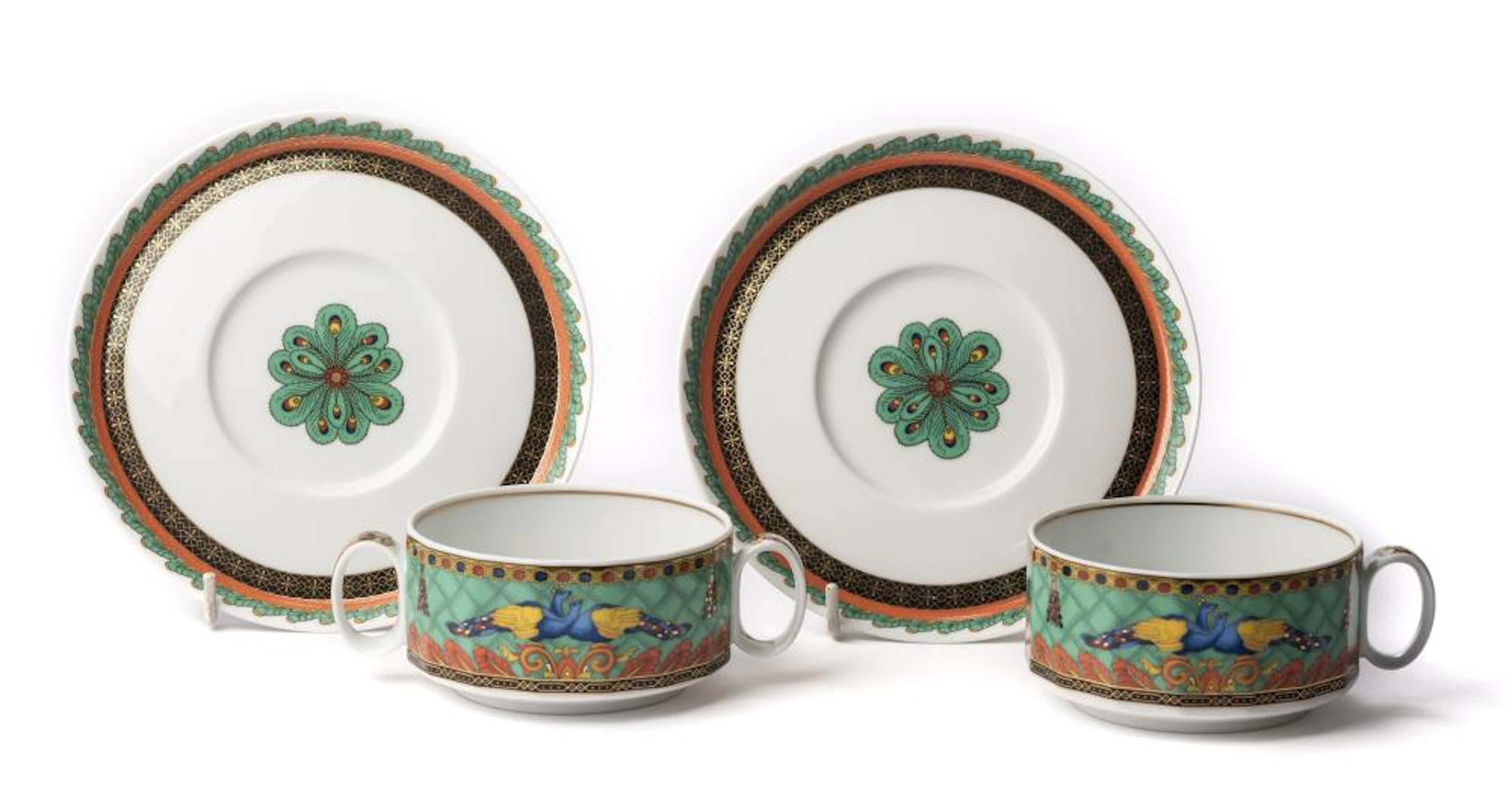 A SET OF SIXTEEN ROSENTHAL PORCELAIN SMALL BOWLS AND SAUCERS