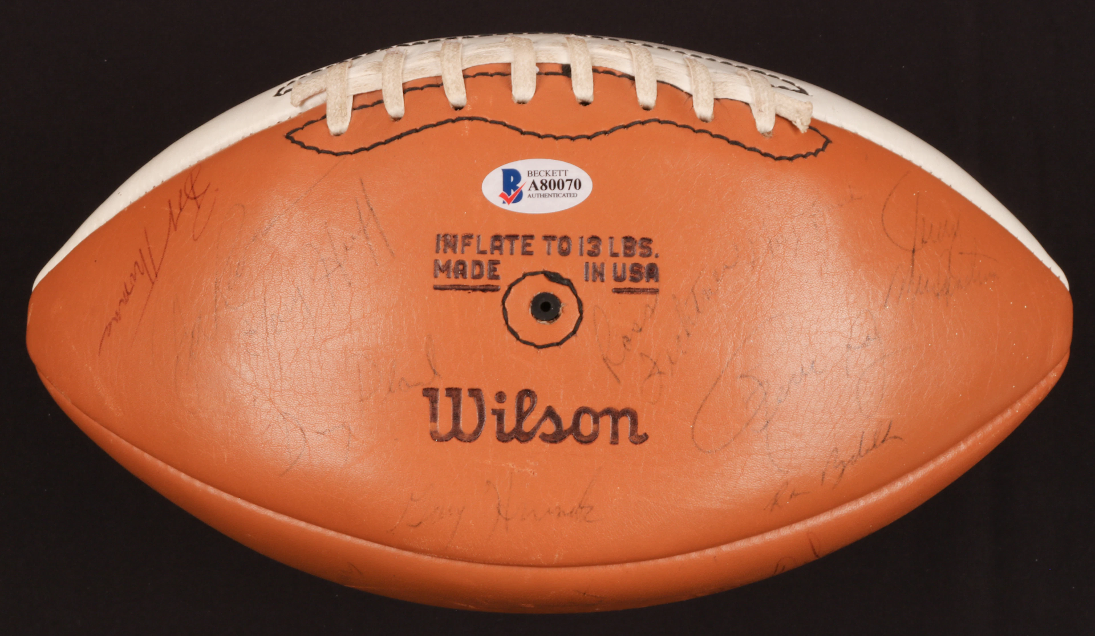 1977 Chicago Bears Team Signed Football Incl. Walter Payton- Full Beckett LOA