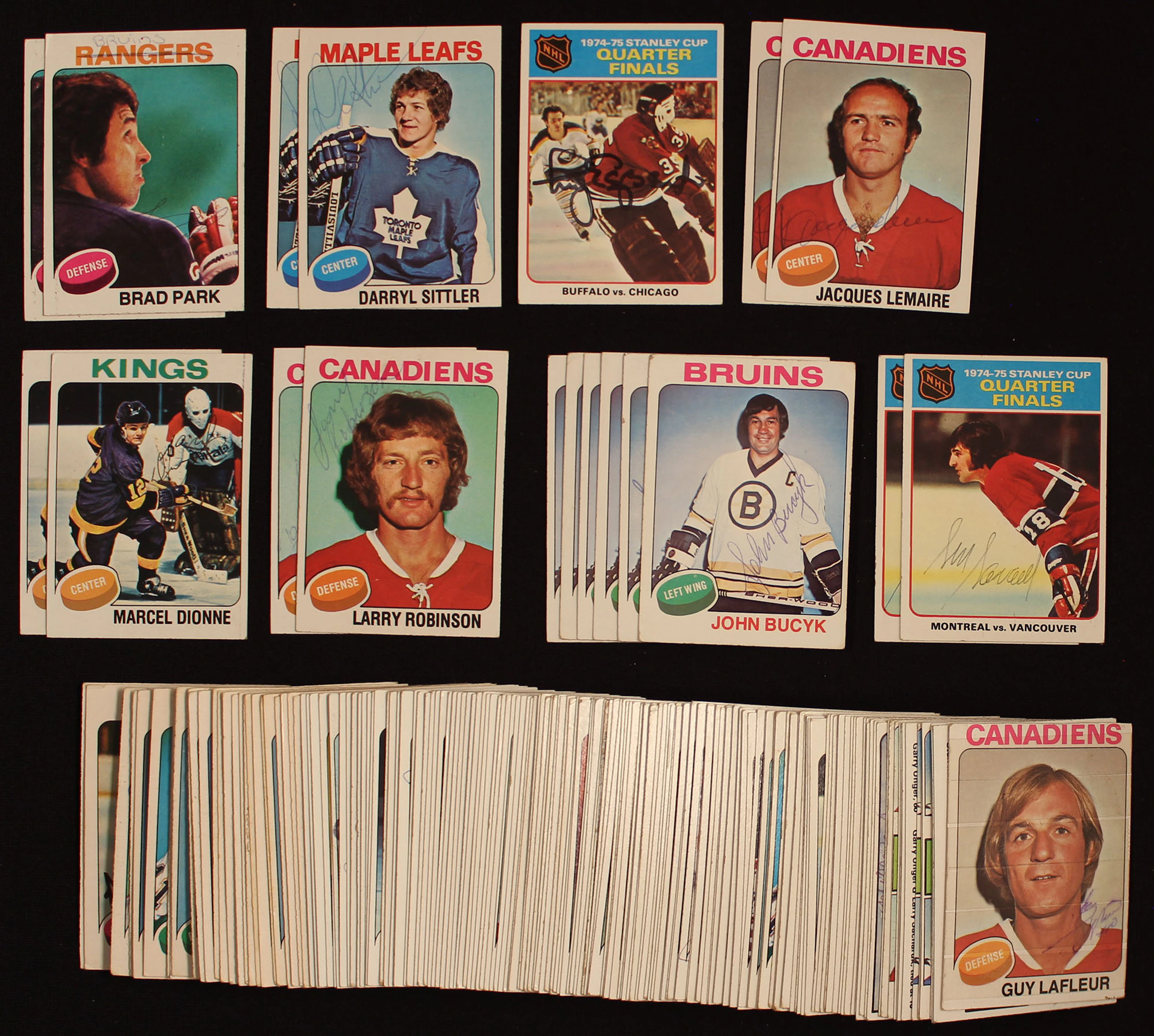 Lot of (189) Hockey Hall of Famers and Stars Signed 1975-76 Topps/O-Pee-Chee...