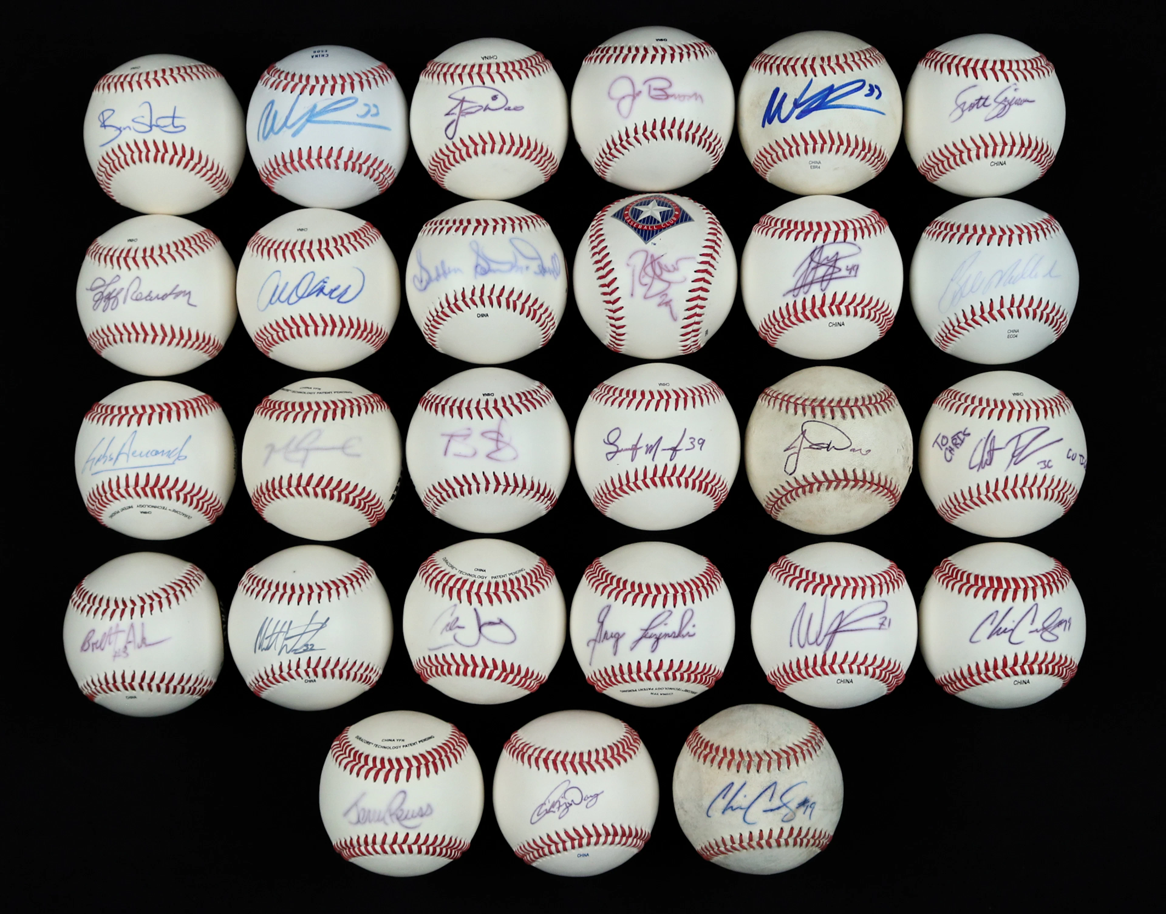 Lot of (27) Current and Former Baseball Stars Single Signed Baseballs
