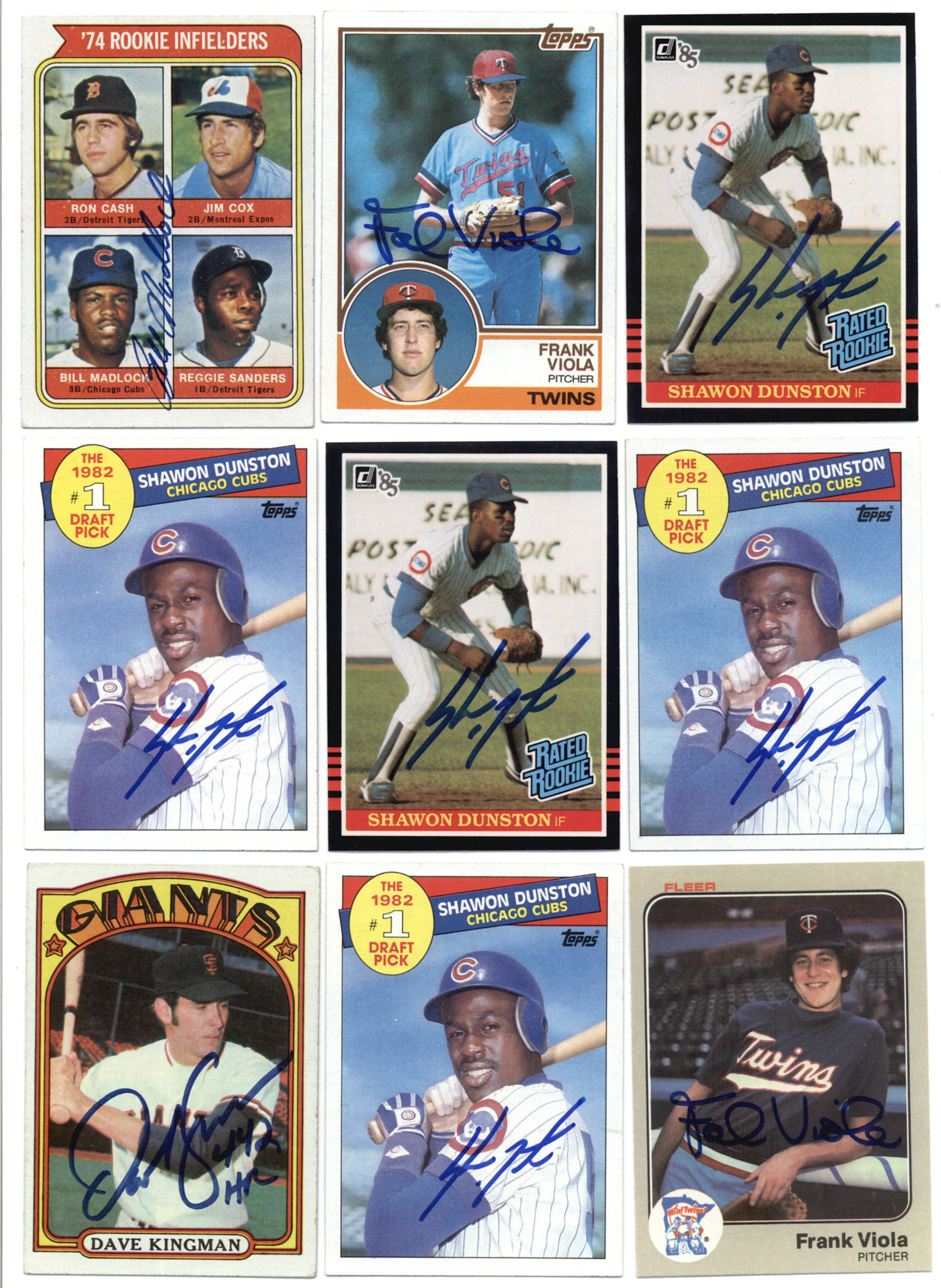 Lot of (11) Signed Baseball Greats Signed Rookie Cards Incl
