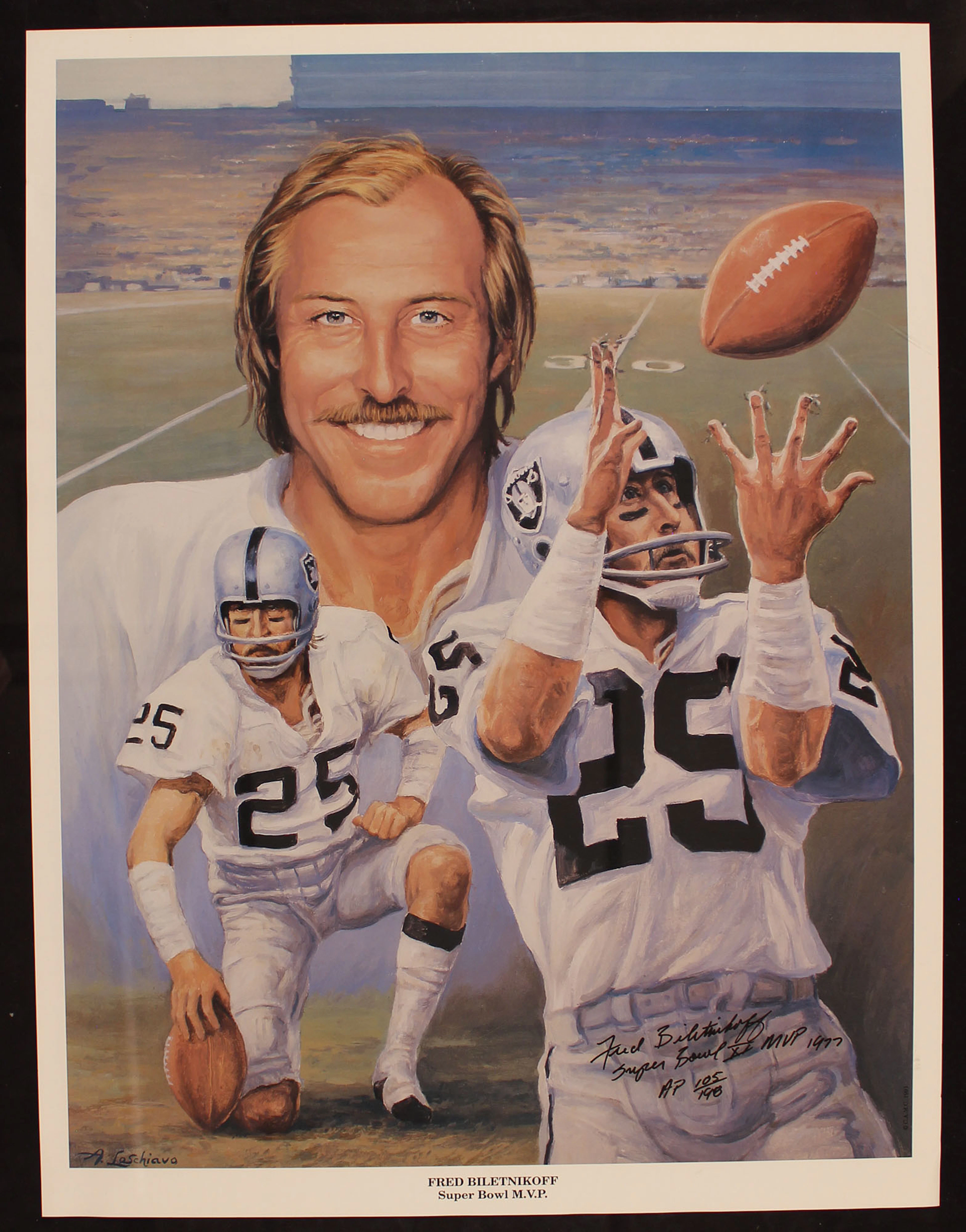 Limited Edition Fred Biletnikoff “Super Bowl XI MVP 1977” Signed...