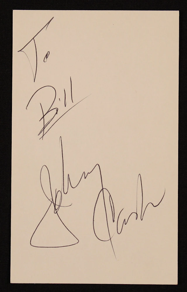 Johnny Cash Signed 3x5 Index Card