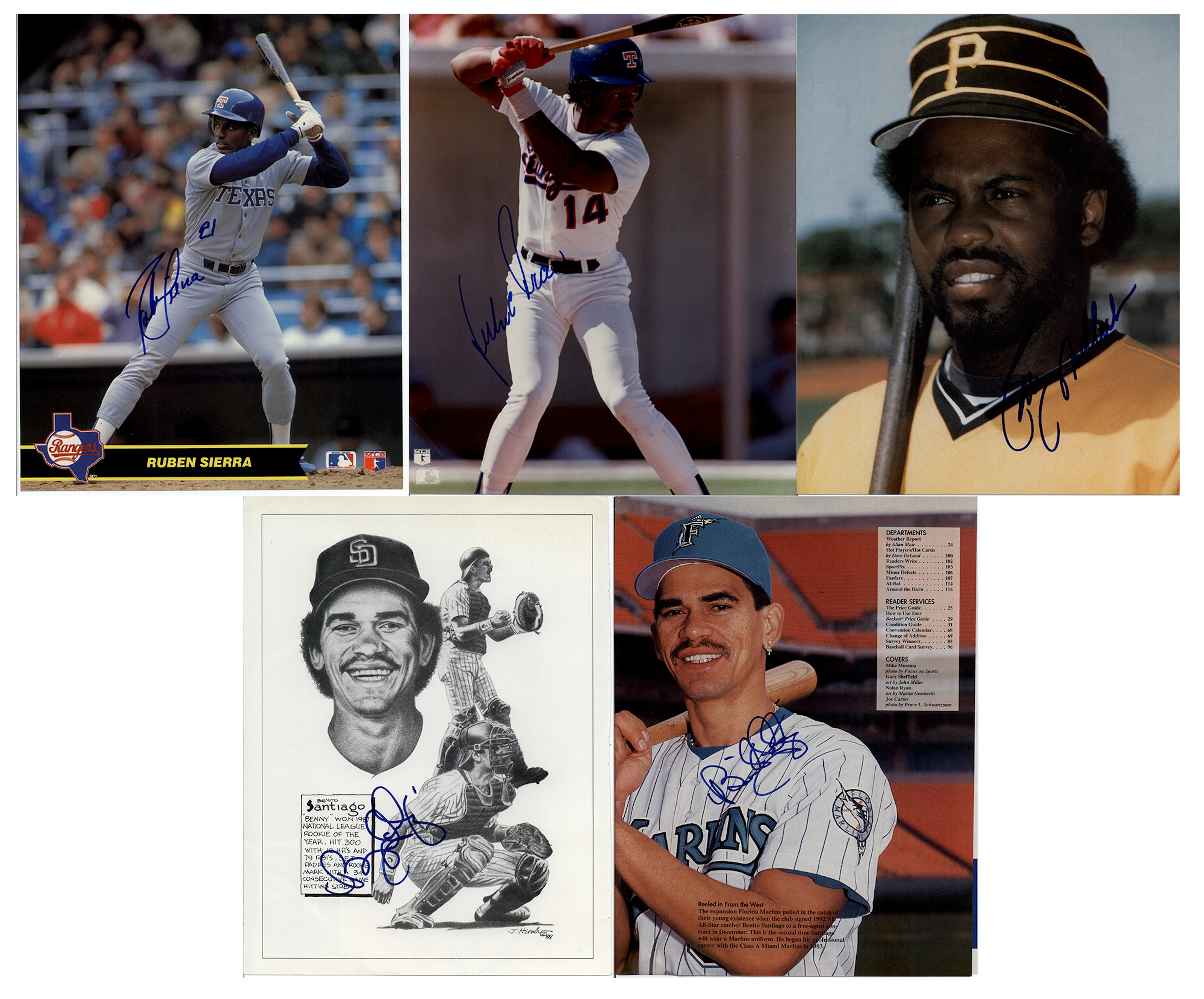 (5) Assorted Signed Baseball Star Photo Lot - Franco / Madlock...