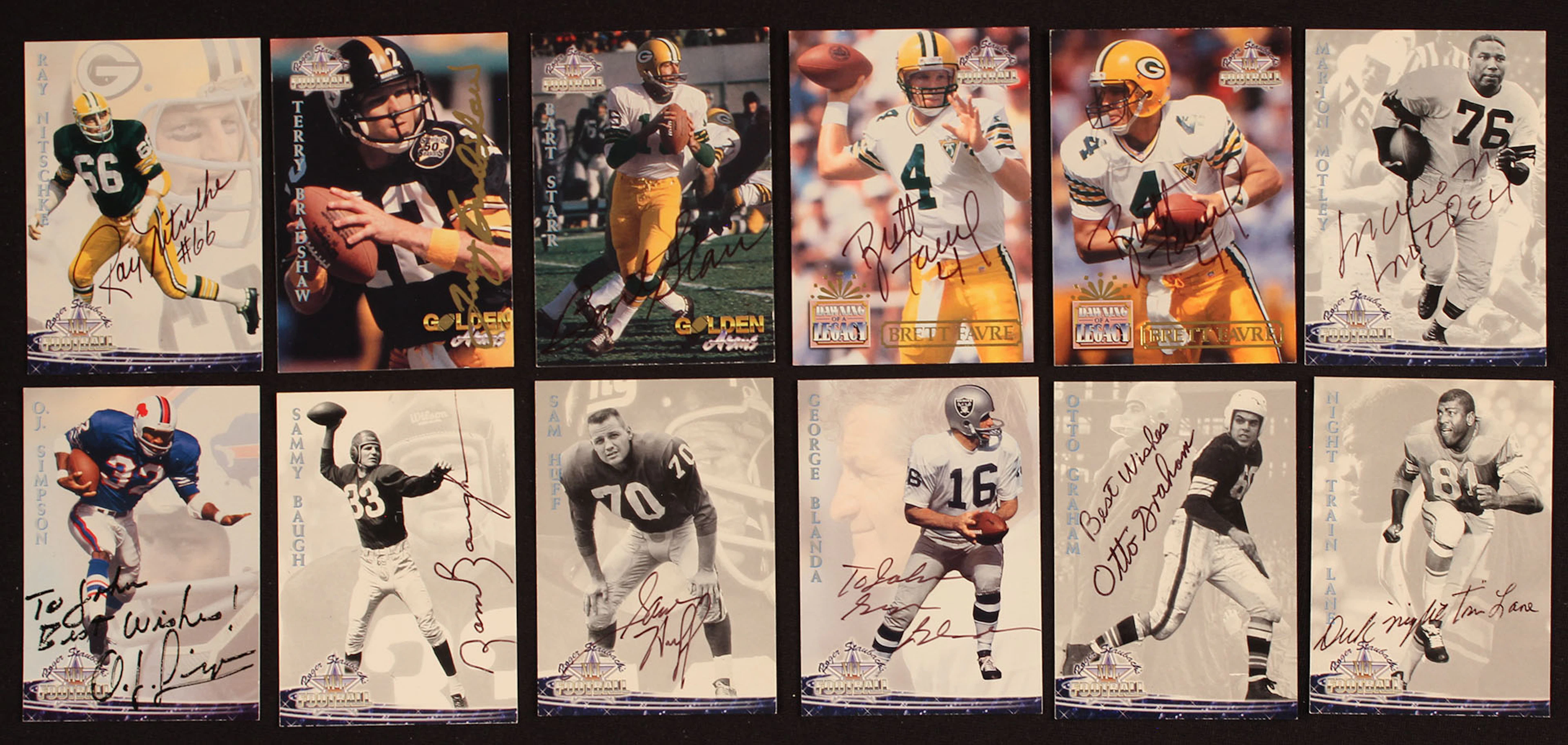 Lot of (41) Football Hall of Famers and Stars Signed 1994 Ted...