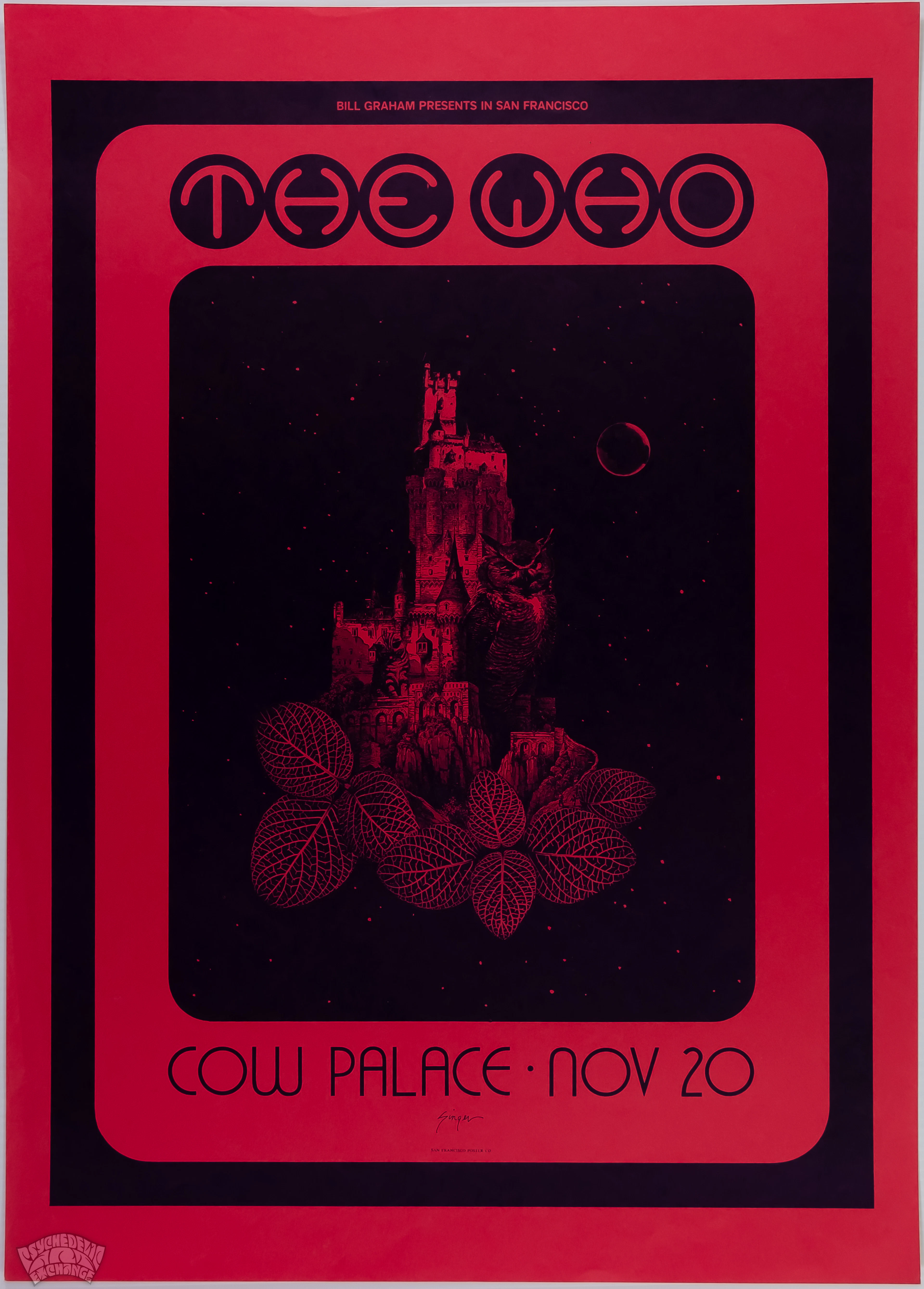 1973-The Who-Cow Palace Second Printing Poster-PAE Graded Near Mint "85"