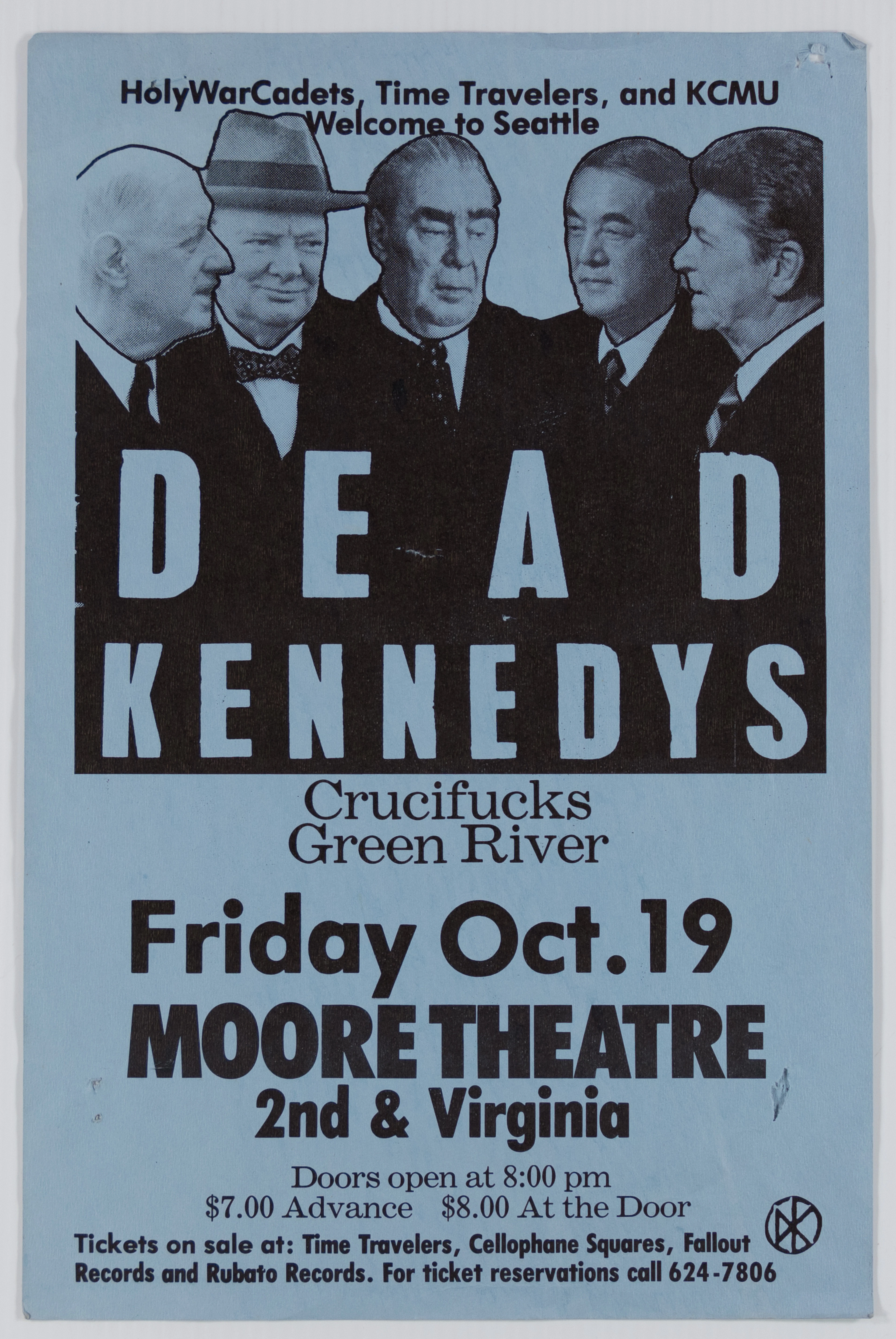 1984–The Dead Kennedys-Moore Theater Concert Poster-PAE Graded Excellent "71"