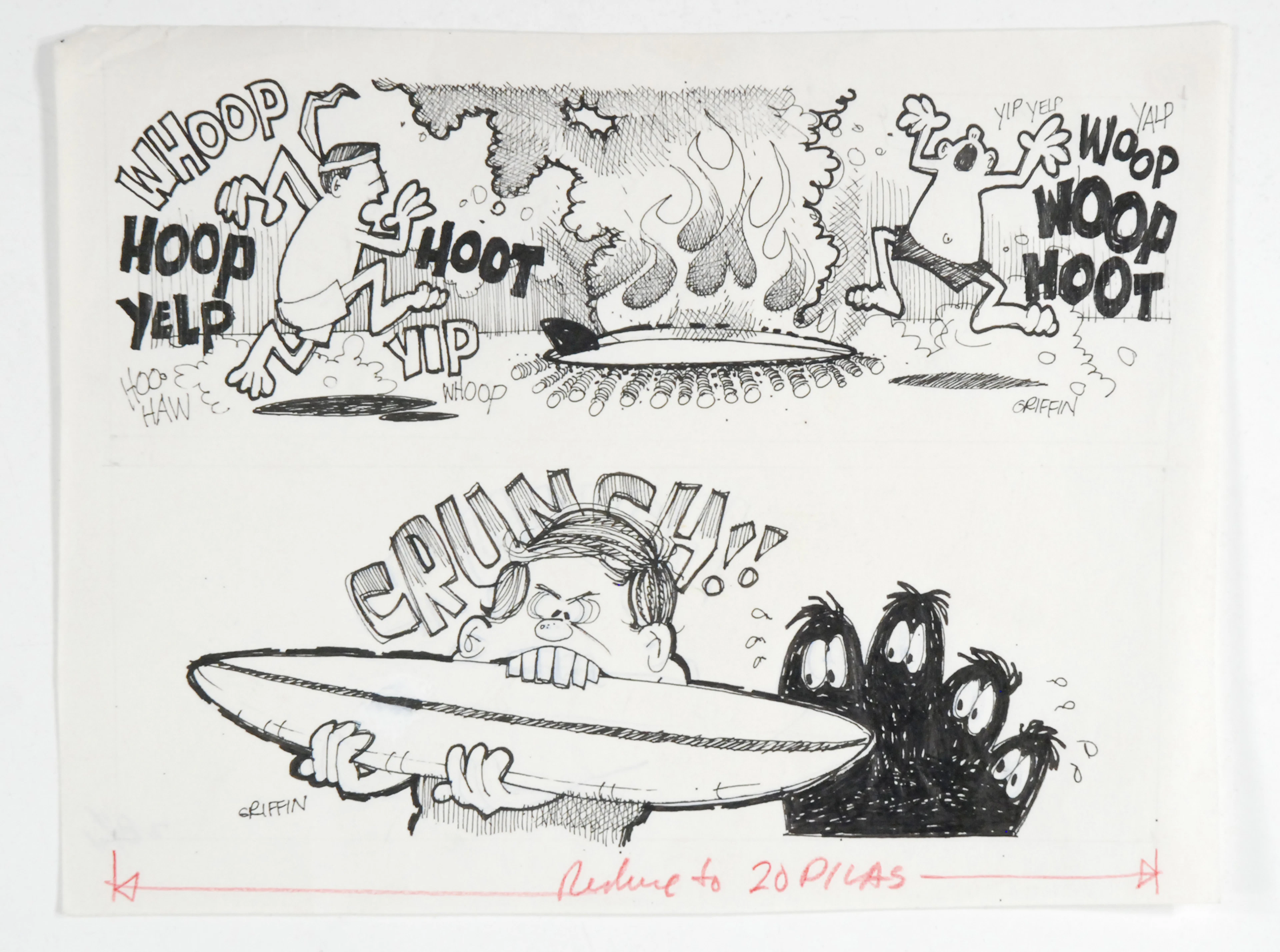 1964-Rick Griffin ORIGINAL ART! Murphy Campfire...