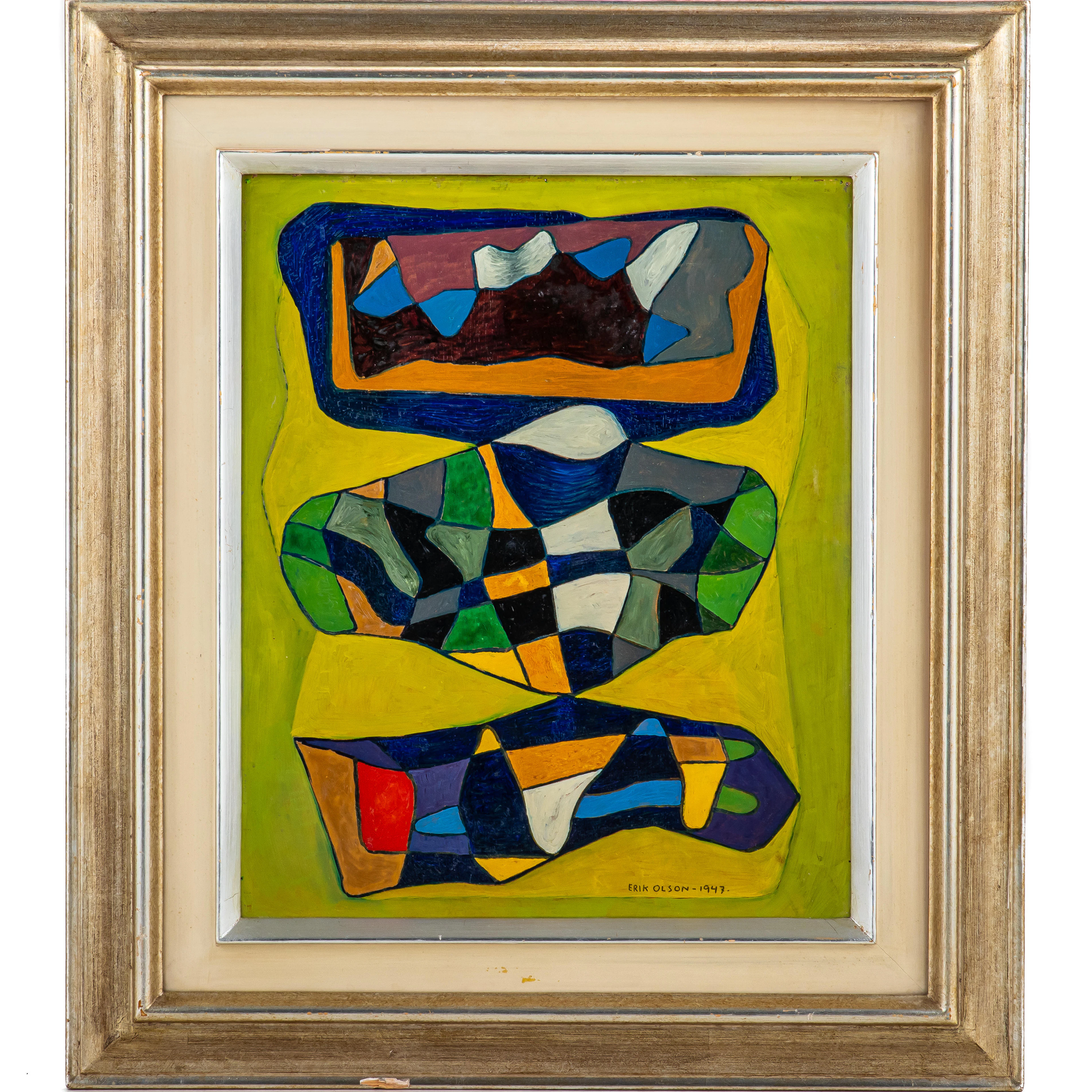 ERIK OLSON (1901-1986), olja på pannå, dat. 1947, sign. Erik Olson