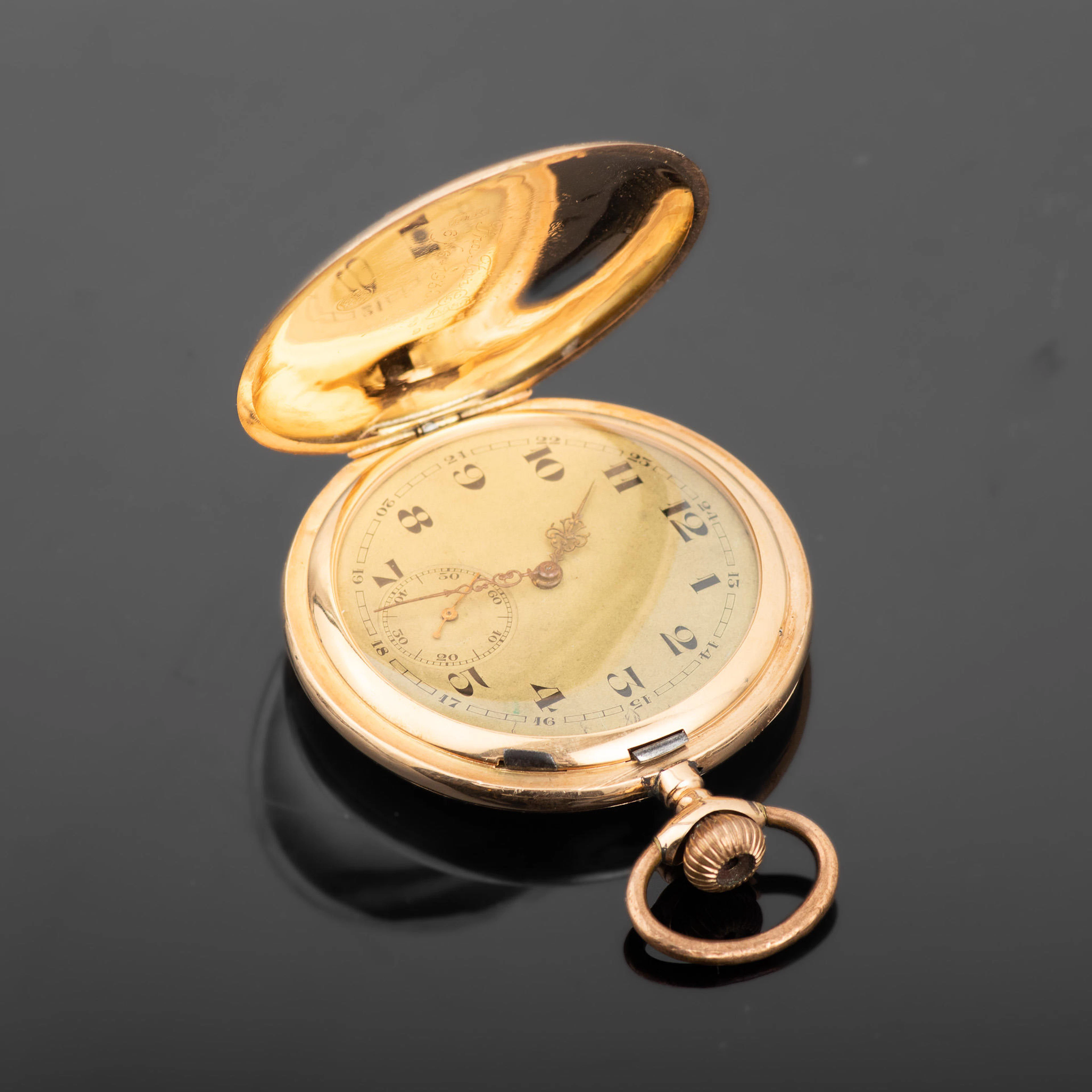 FICKUR, savonettur, 14K guld