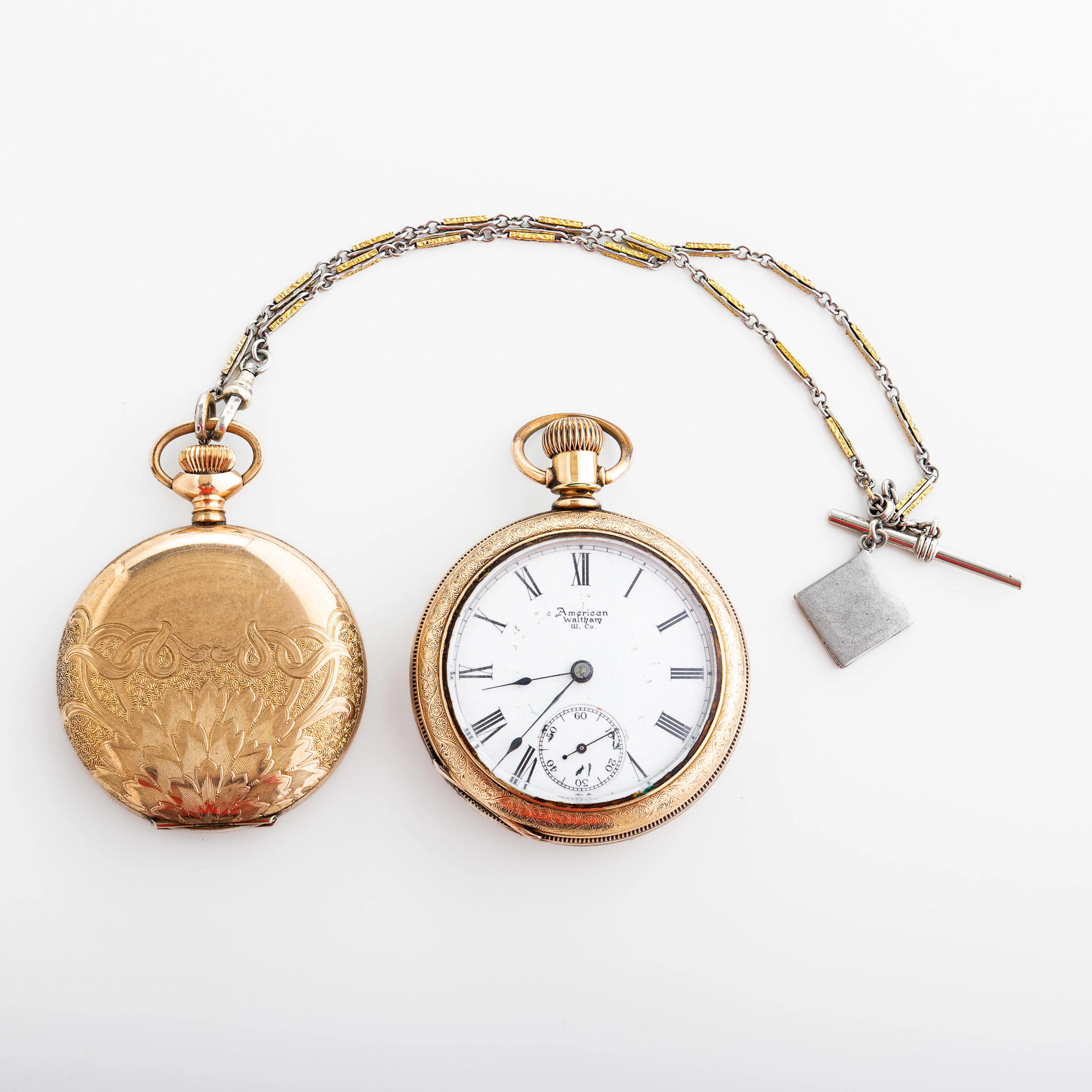 FICKUR & SAVONETTUR, 2 st, Waltham, Doublé, USA, 1920-tal