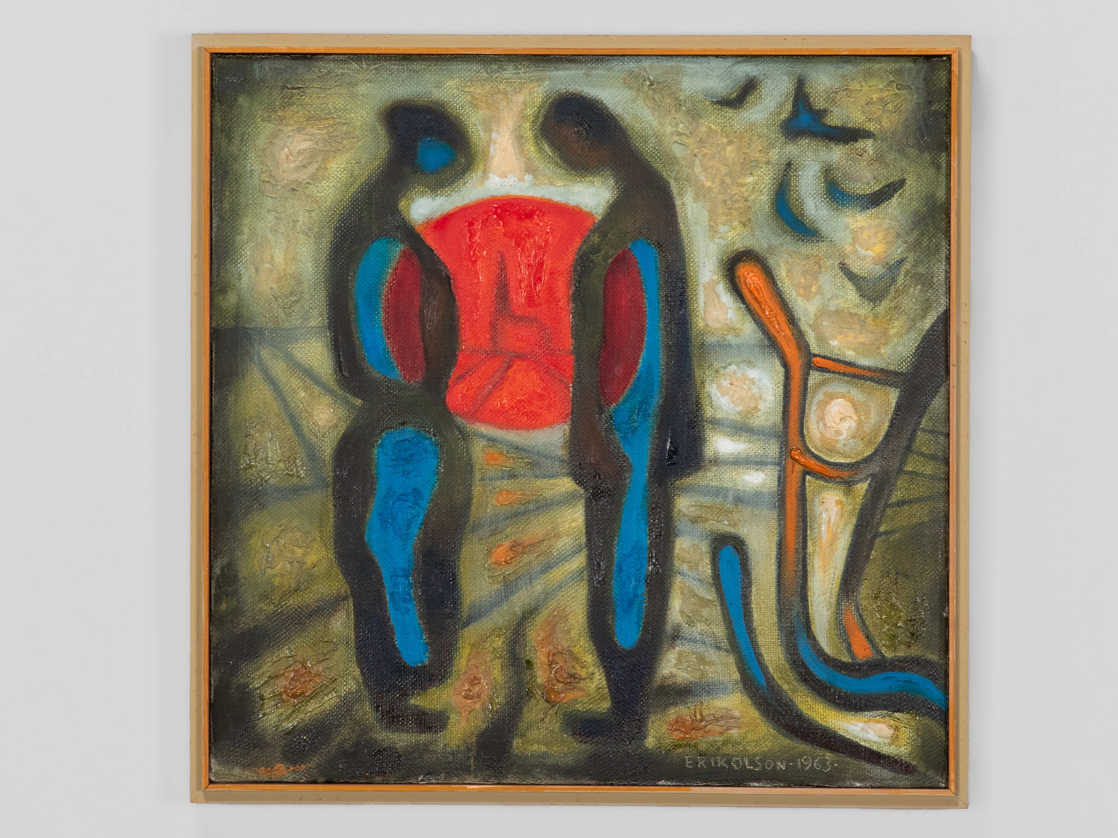ERIK OLSON (1901-1986), Olja på duk, "aftonringning", signerad 1963