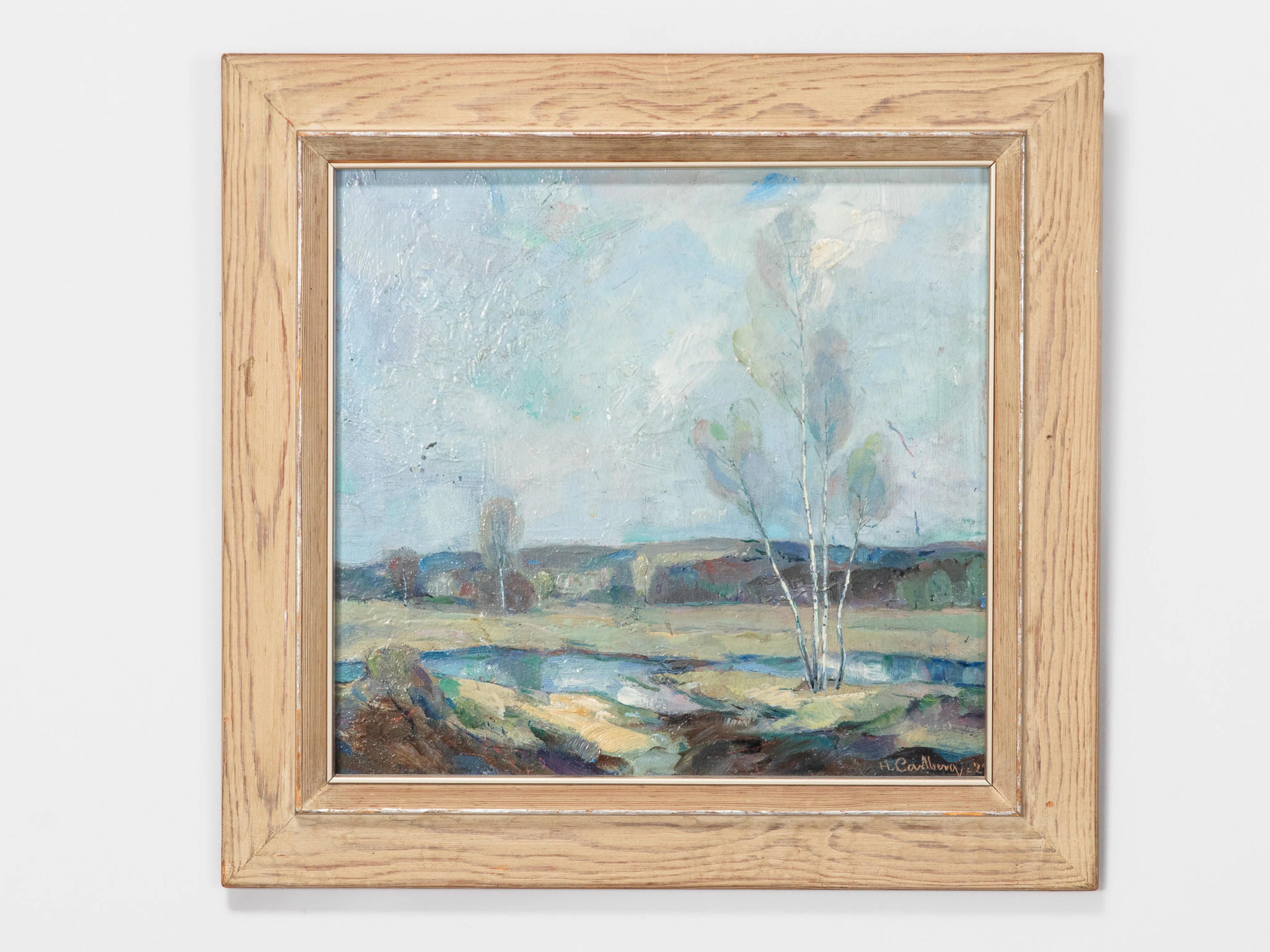 HUGO CARLBERG (1880-1943), olja på pannå, sing. Hugo Carlberg 1923
