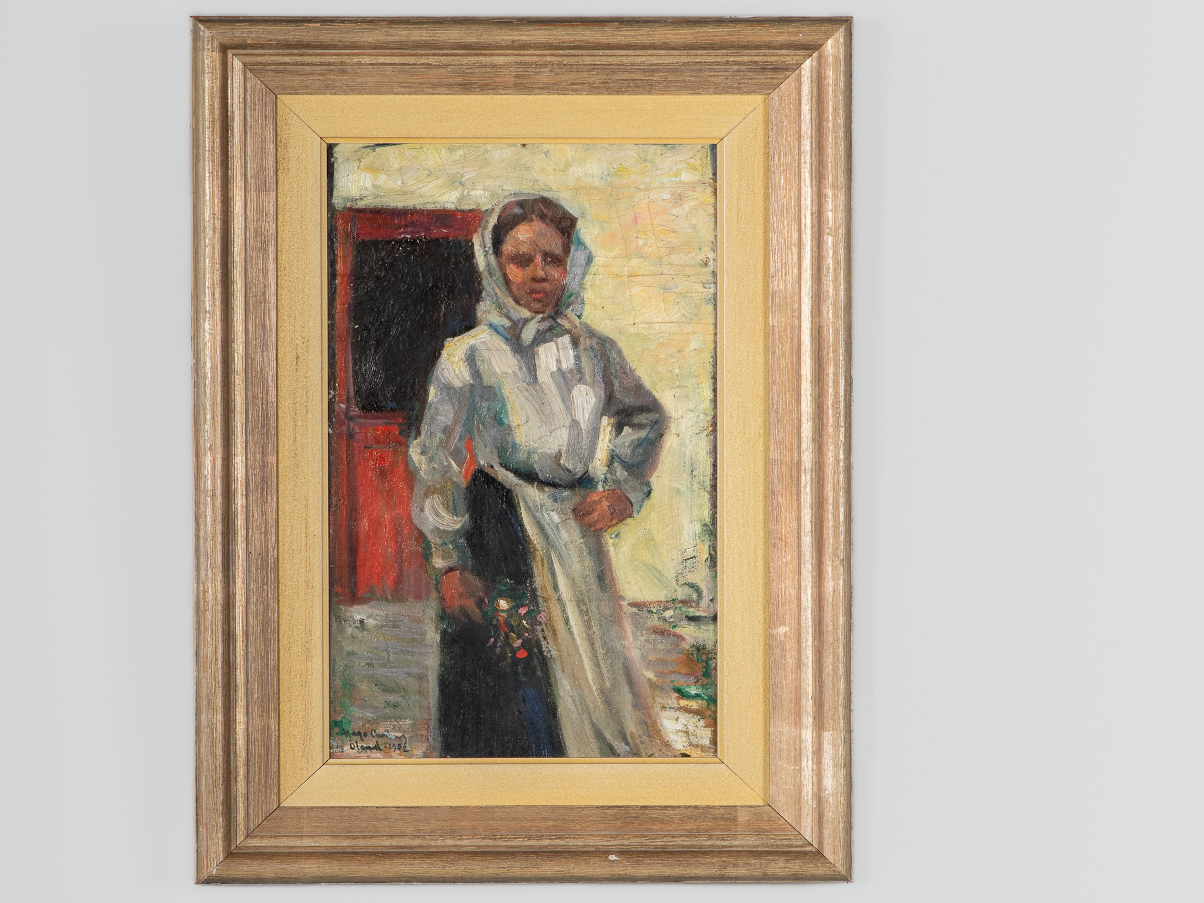 HUGO CARLBERG (1880-1943), olja på pannå, sing. Hugo Carlberg Öland 1902