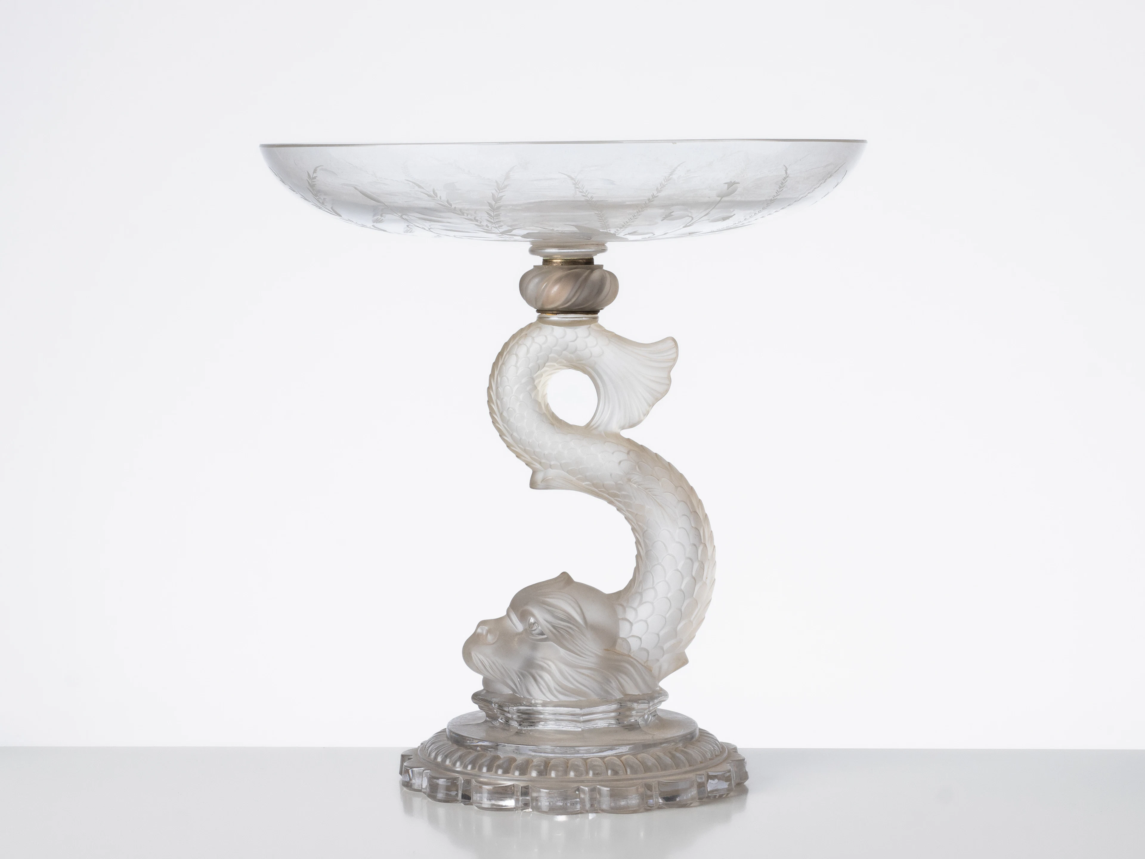 SKÅL PÅ FOT, glas, sannolikt Baccarat, omkr år 1900