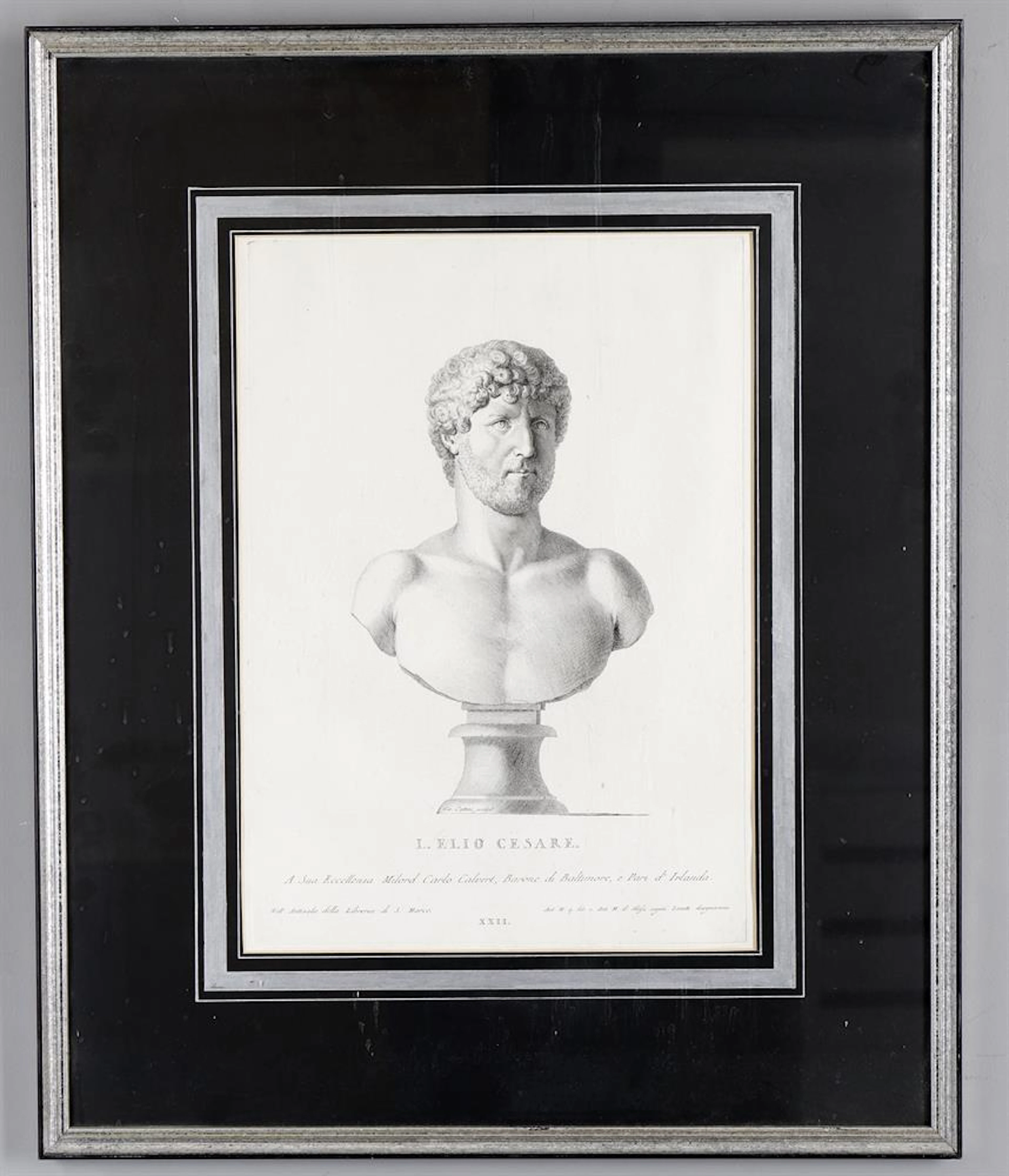 A set of six framed and glazed engraved prints of Venetian sculpture