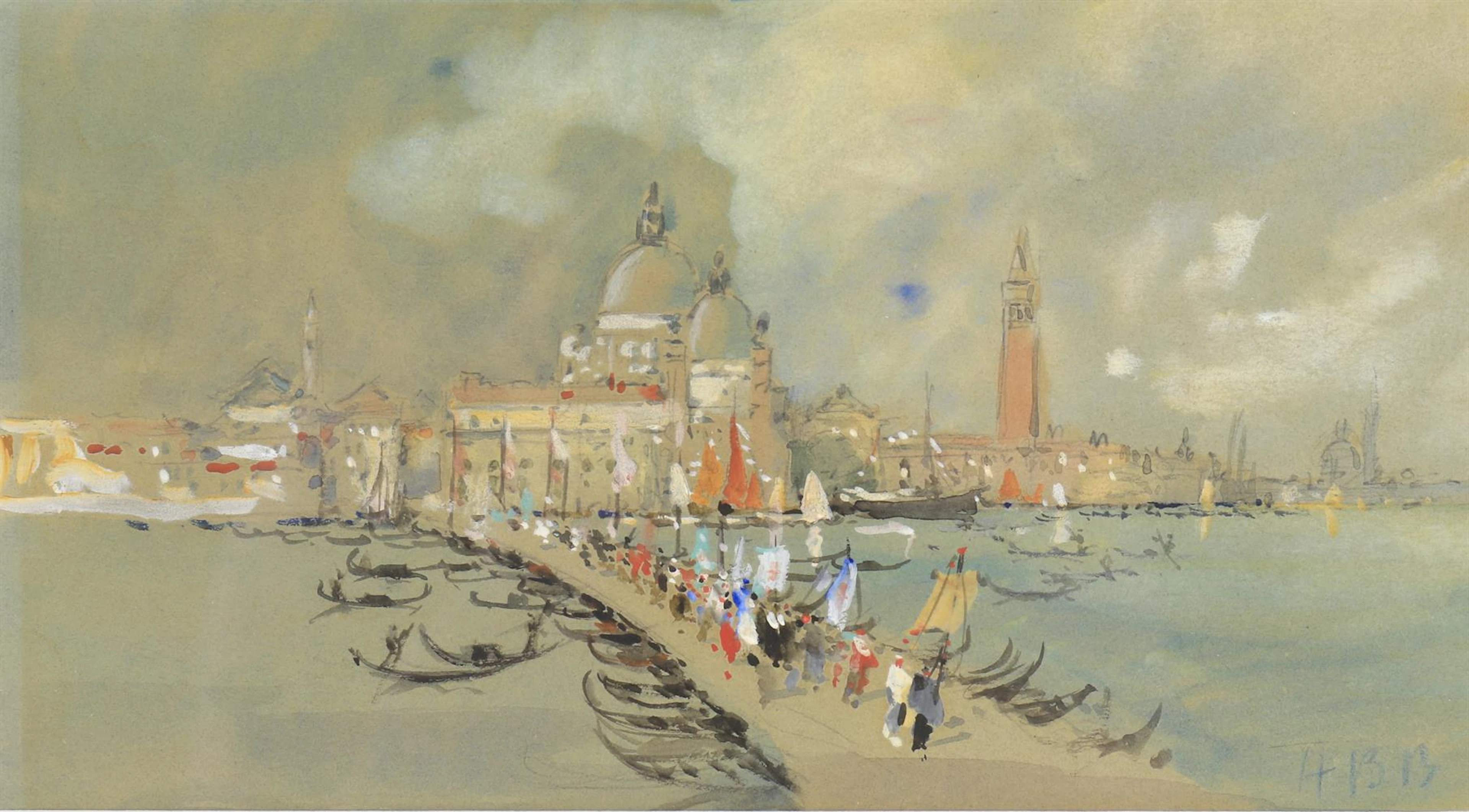Hercules Brabazon Brabazon (1821-1906)- Venice, Procession of the Redentore