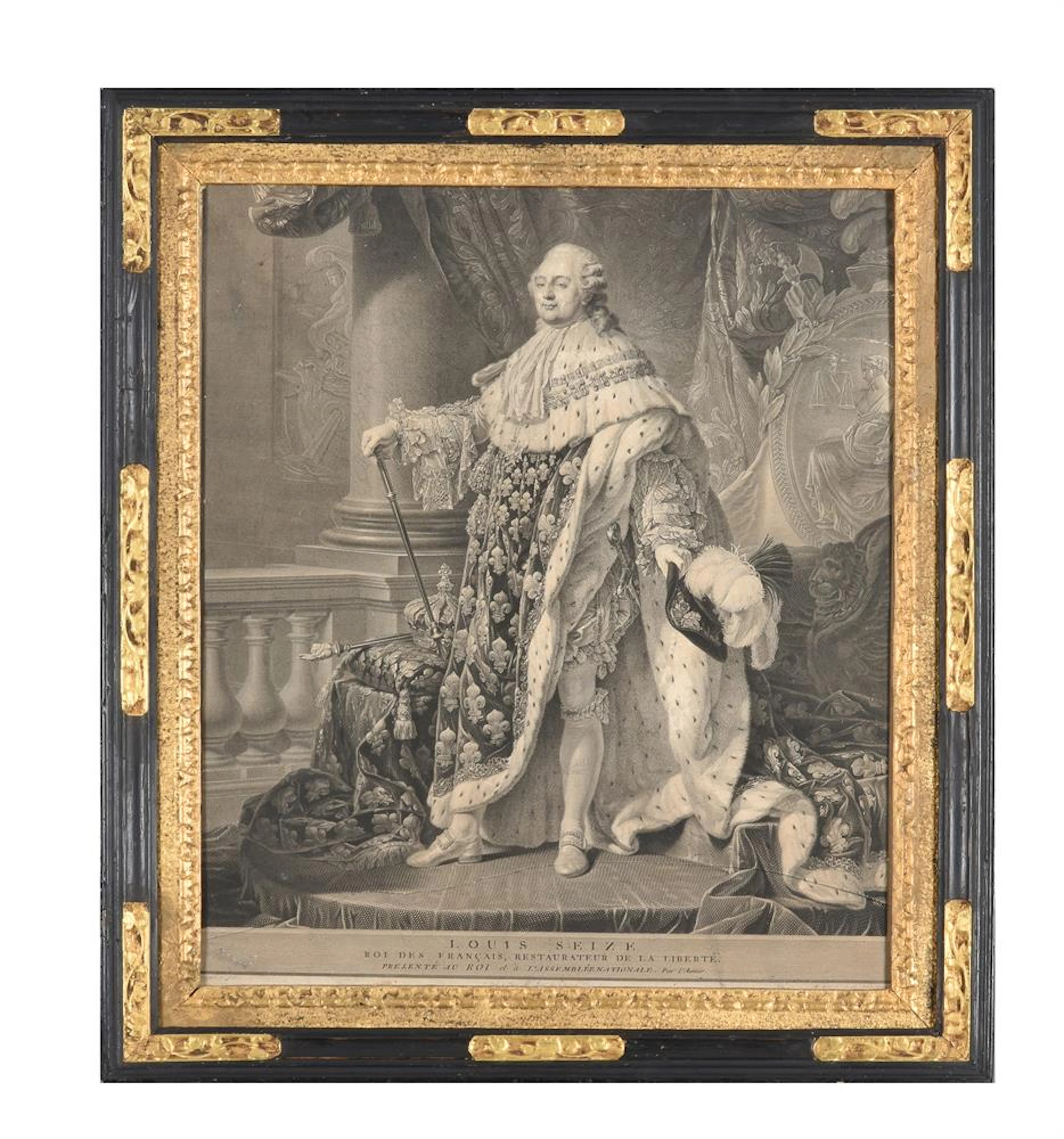 An engraving by Bervi after a portrait of Callet 'Louis XVI'