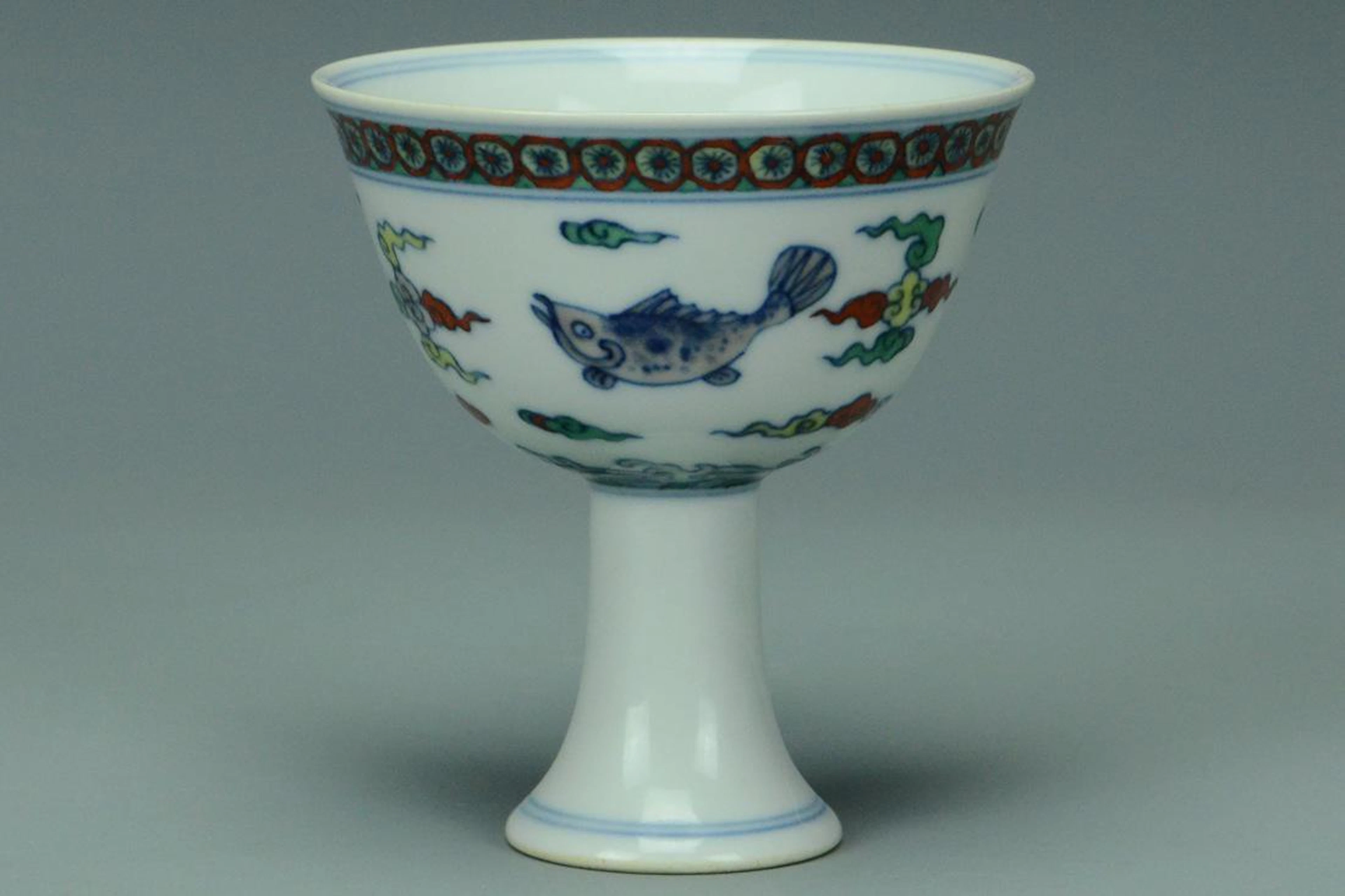 A doucai stem cup yongzheng mark