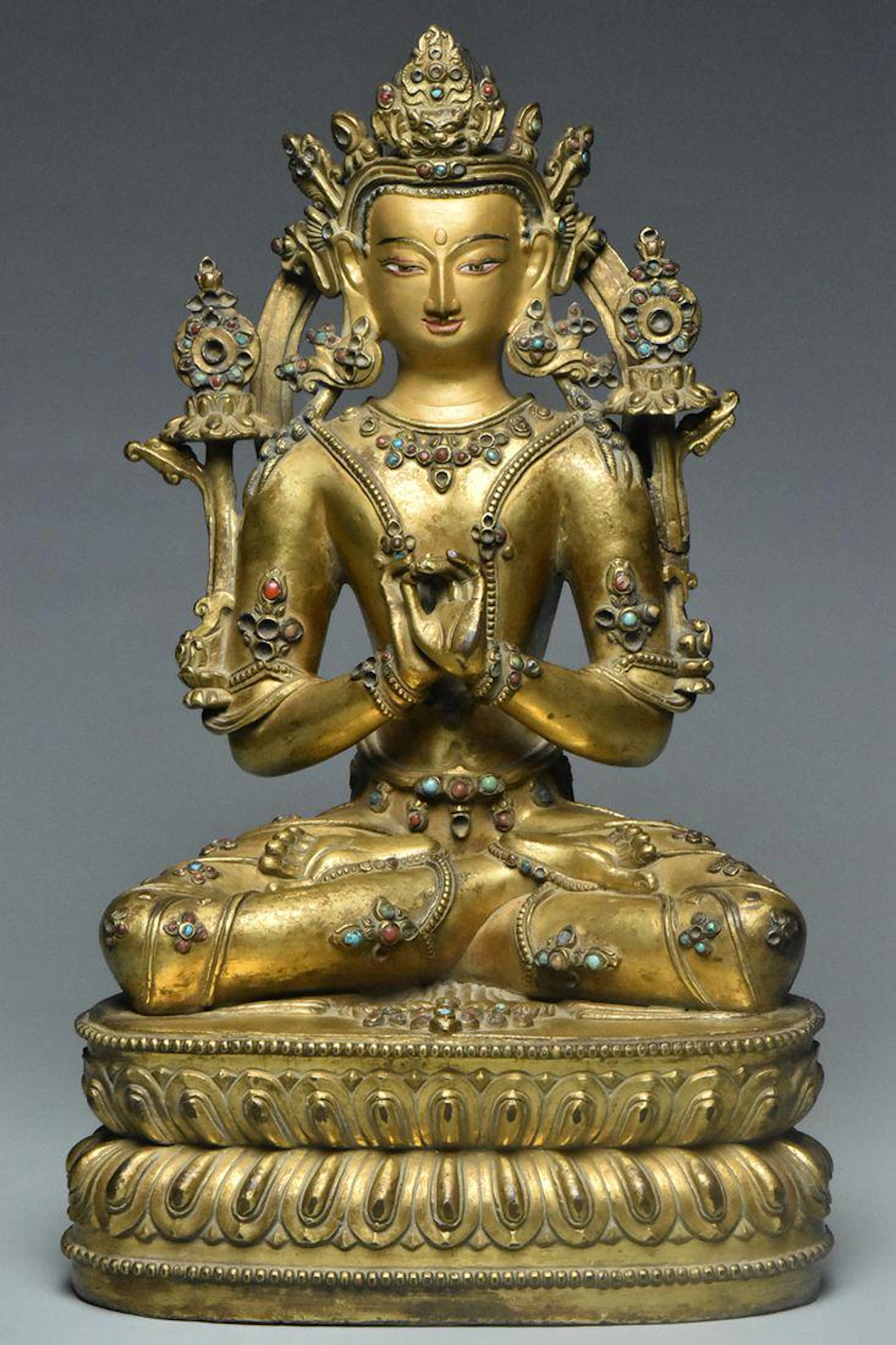 A ming dynasty gilt bronze vajradhara