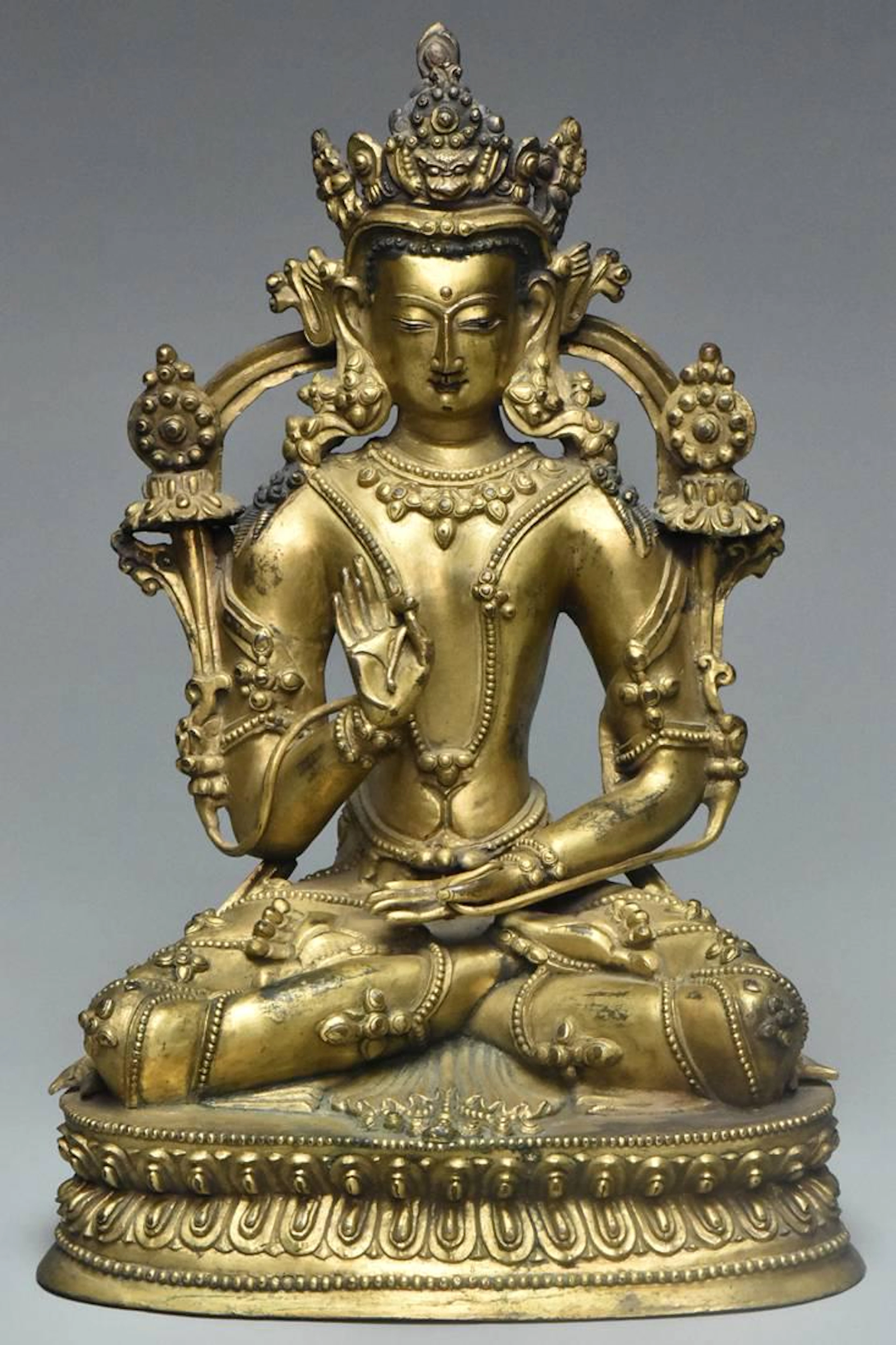 A ming dynasty gilt bronze figure of tara