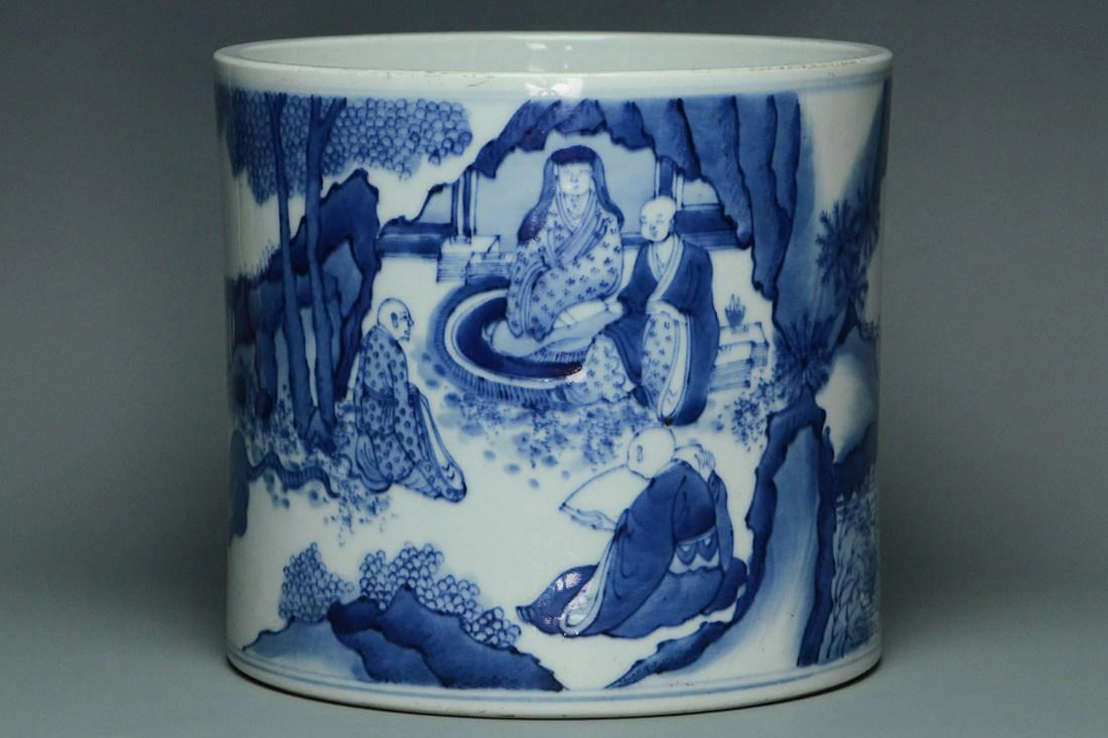A qing dynasty brush pot kangxi mark and period