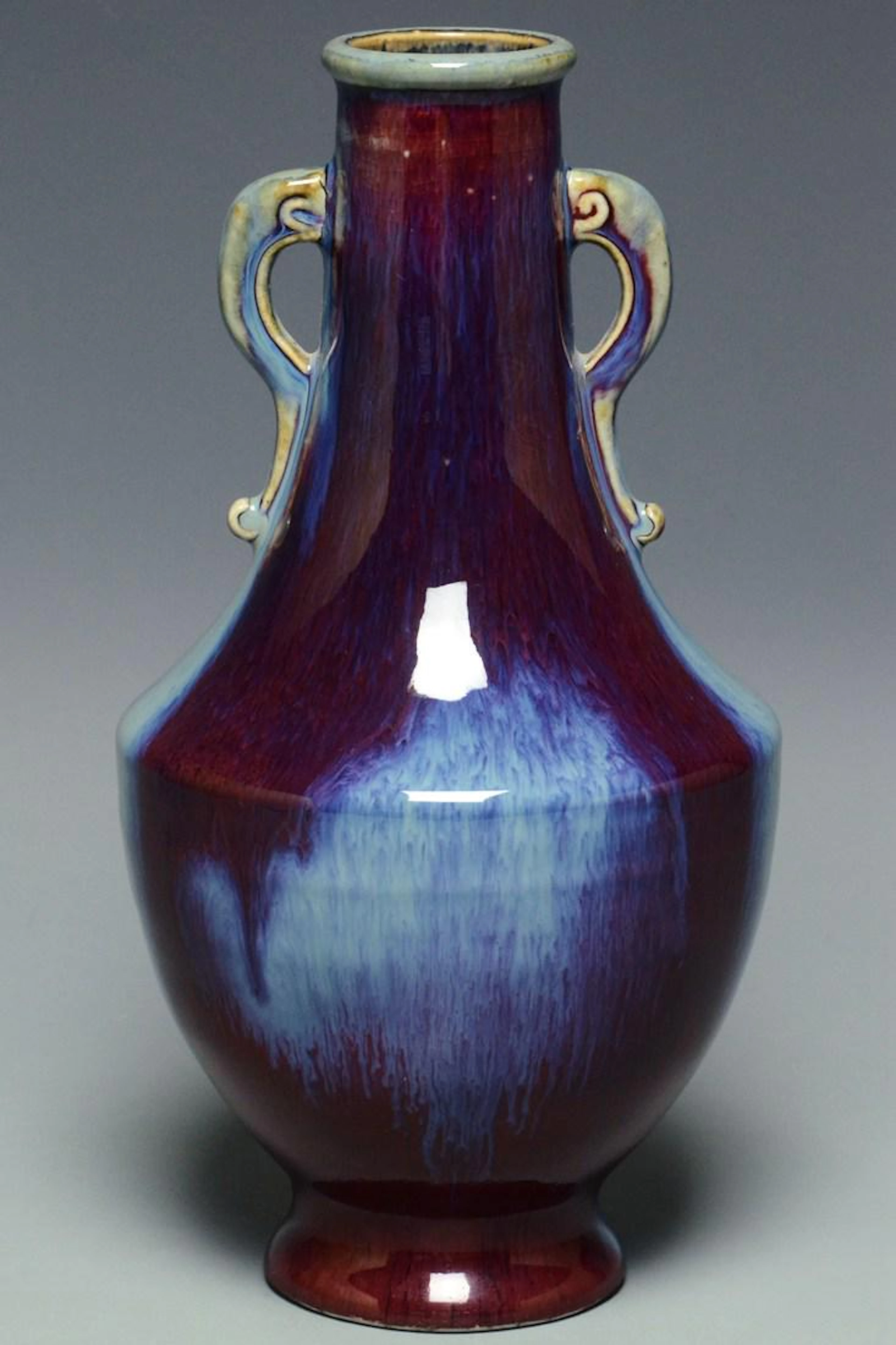 A qing dynasty flambe-glazed vase qianlong mark