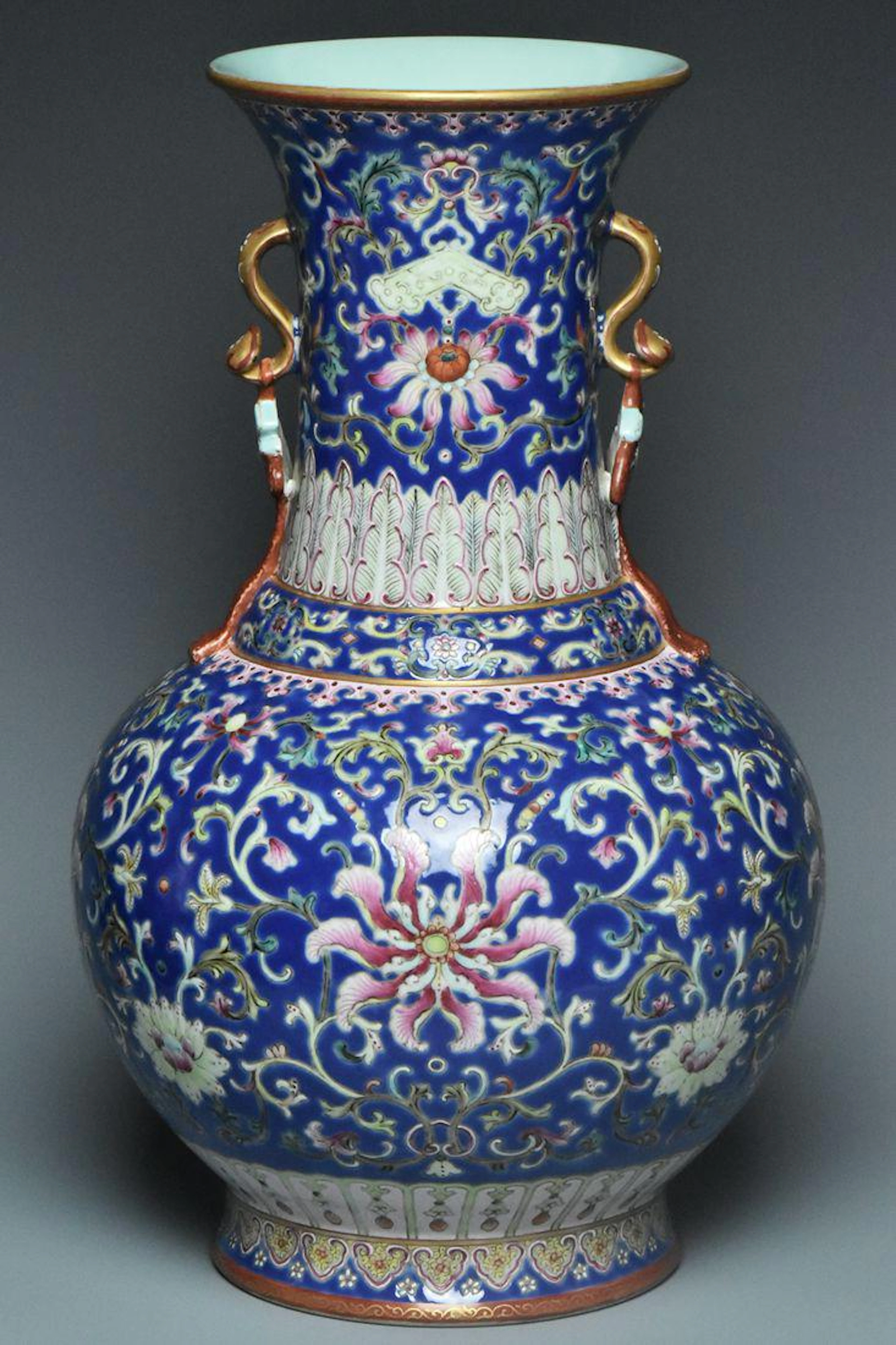 A famille rose vase qianlong mark and period