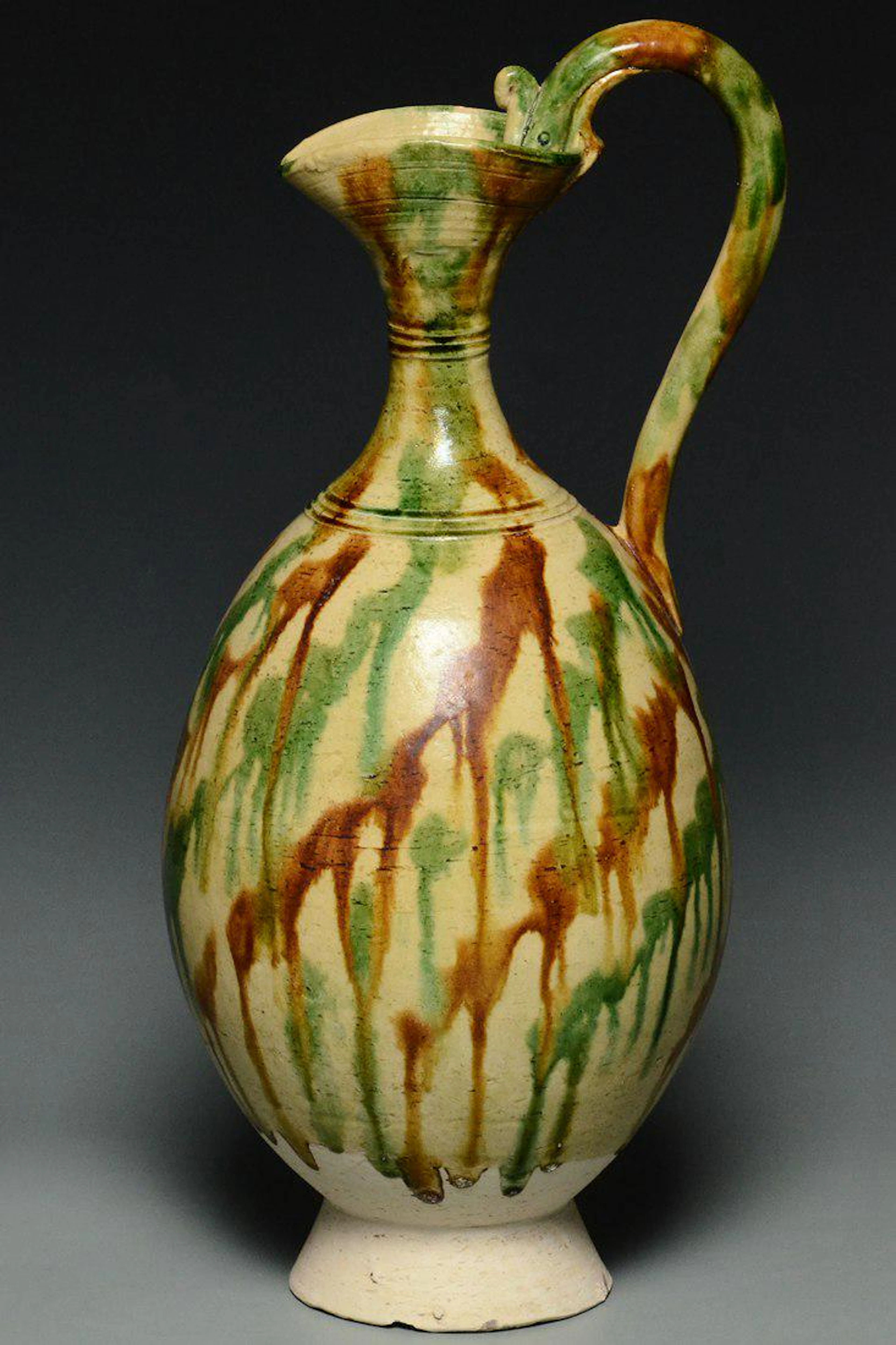 A tang dynasty sancai glazed ewer