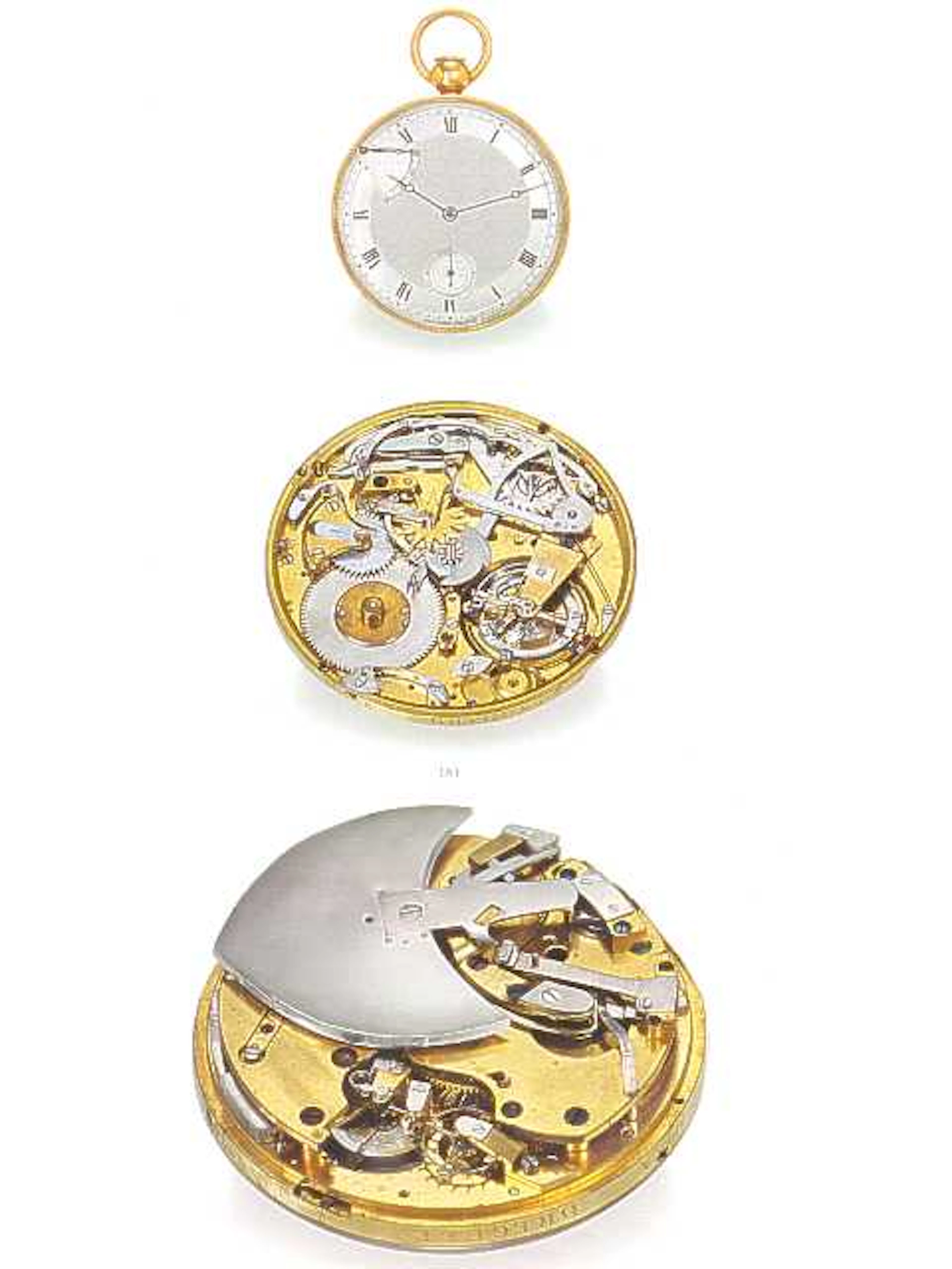 Breguet et Fils, No. 2926, 'montre perpetuelle', sold to Ouvrard for 4500 francs on November 27, 1816.Very important and rare, 18 ct. gold, pedometer-wound, dumb quarter repeating watch, with 60-hour 