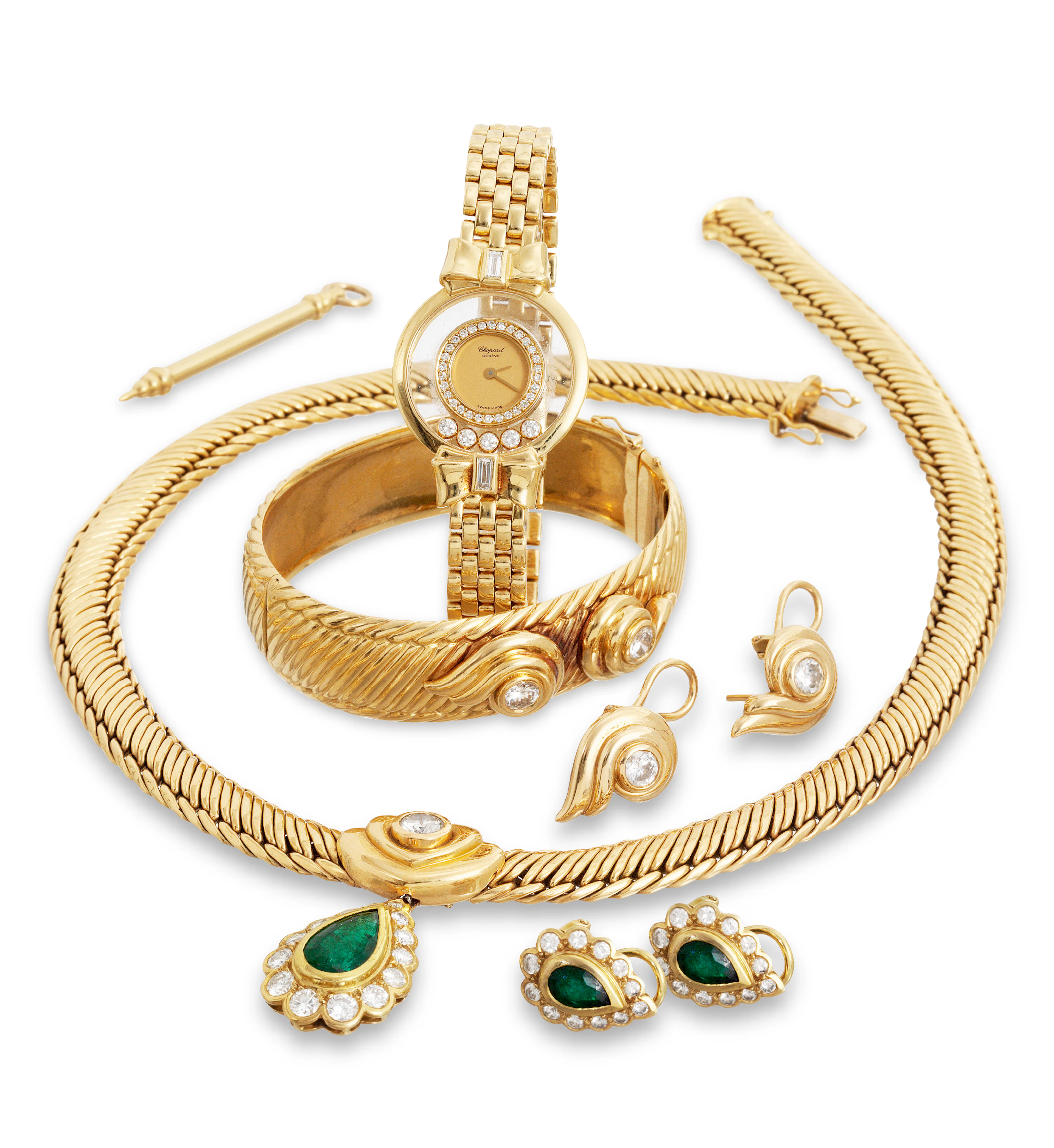 Happy Diamonds & Suite of Jewelery Chopard, Genève, "Happy Diamonds", No. 290045, Ref. 4097. Made in the 1980's