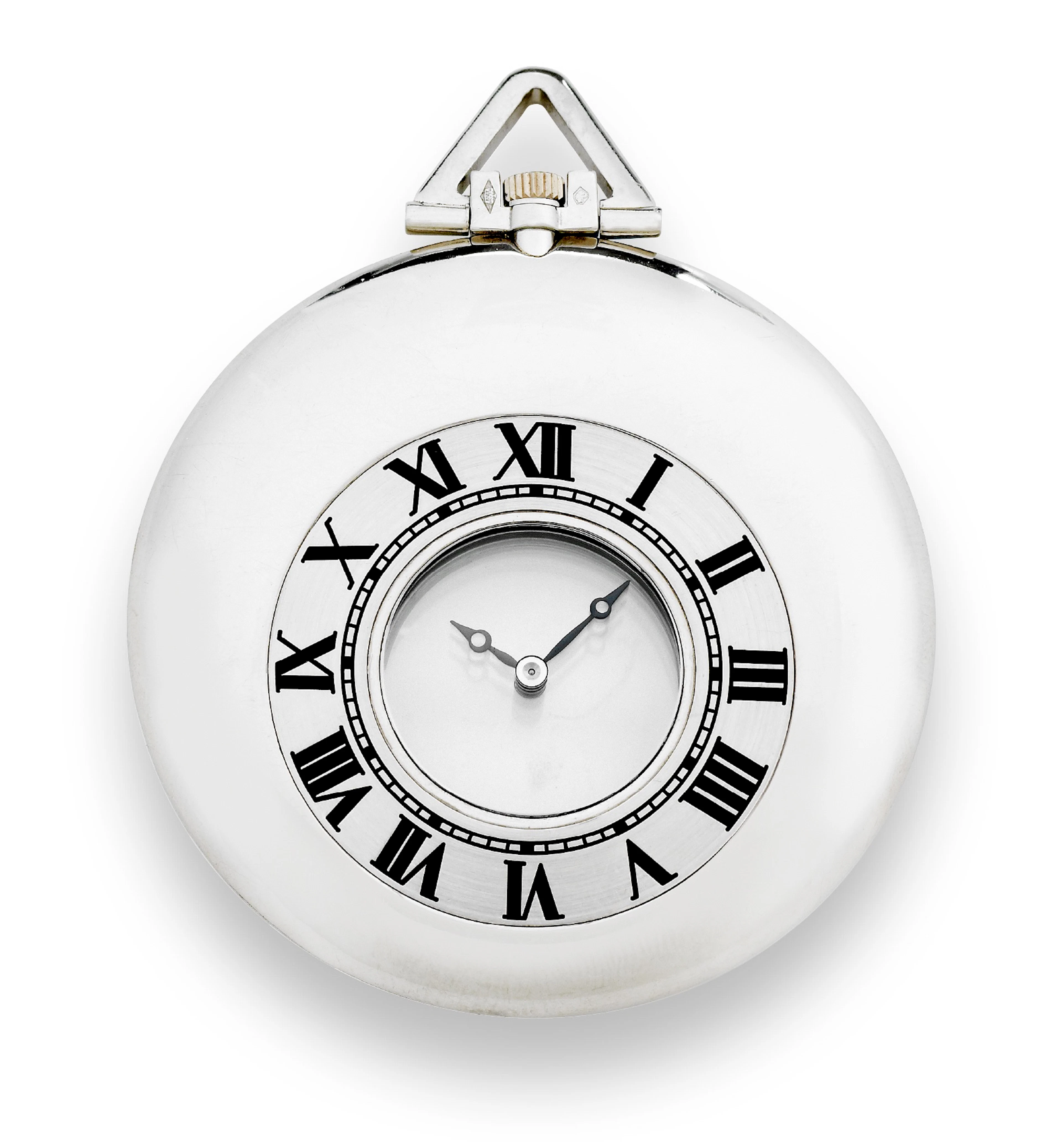 Cartier - Platinum "Montre Mysterieuse" Cartier, Paris, case No. 709022, Ref. No. 81003S. Made in a limited series in the 1980s. Very fine and very rare, elegant, platinum, keyless, mystery dress watc