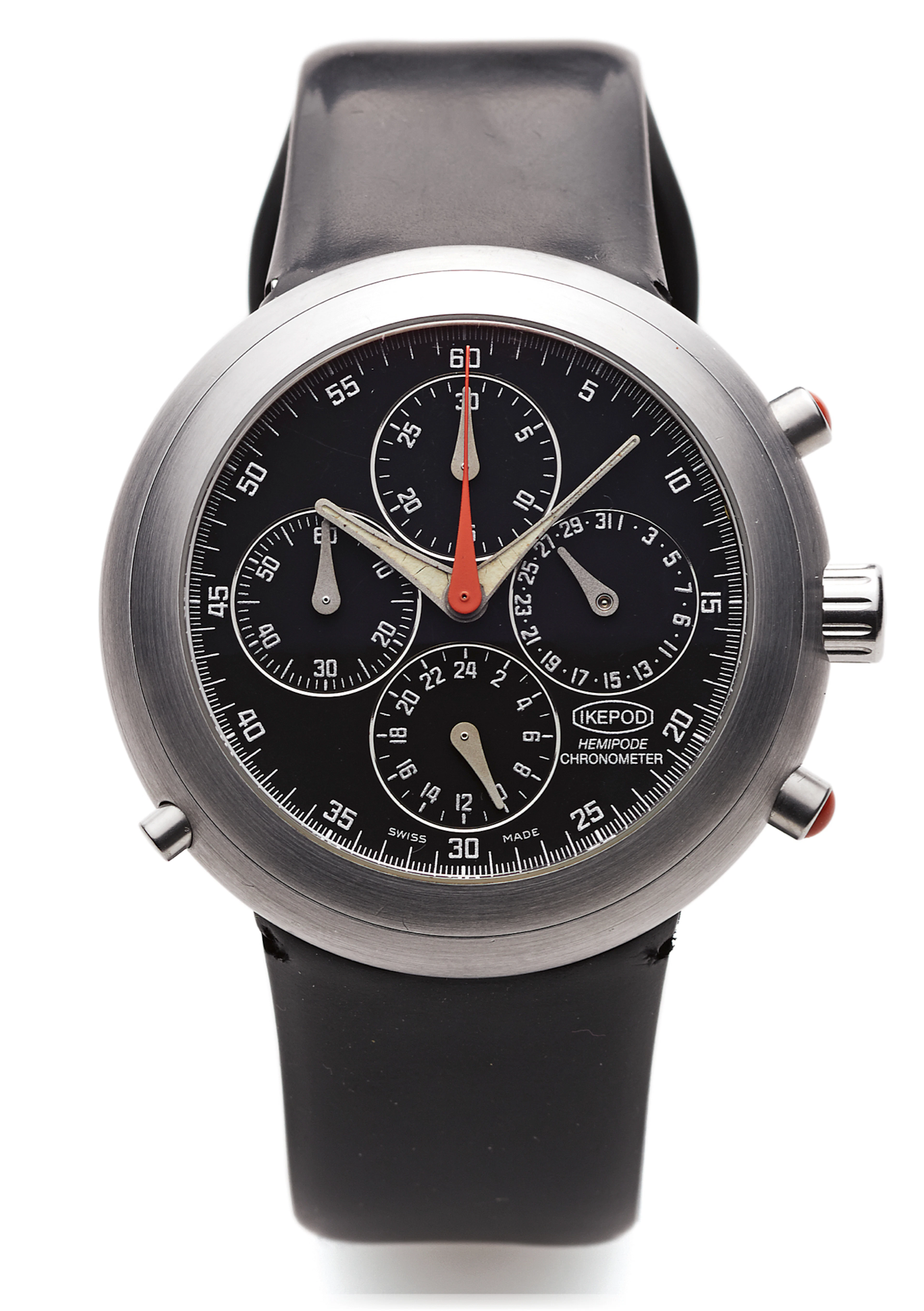 IKEPOD HEMIPODE CHRONOMETER STEEL Ikepod Watch Co., Mark Newson Design, No. 2862/9999, "Hemipode Chronometer". Made in a limited edition of 9999 examples