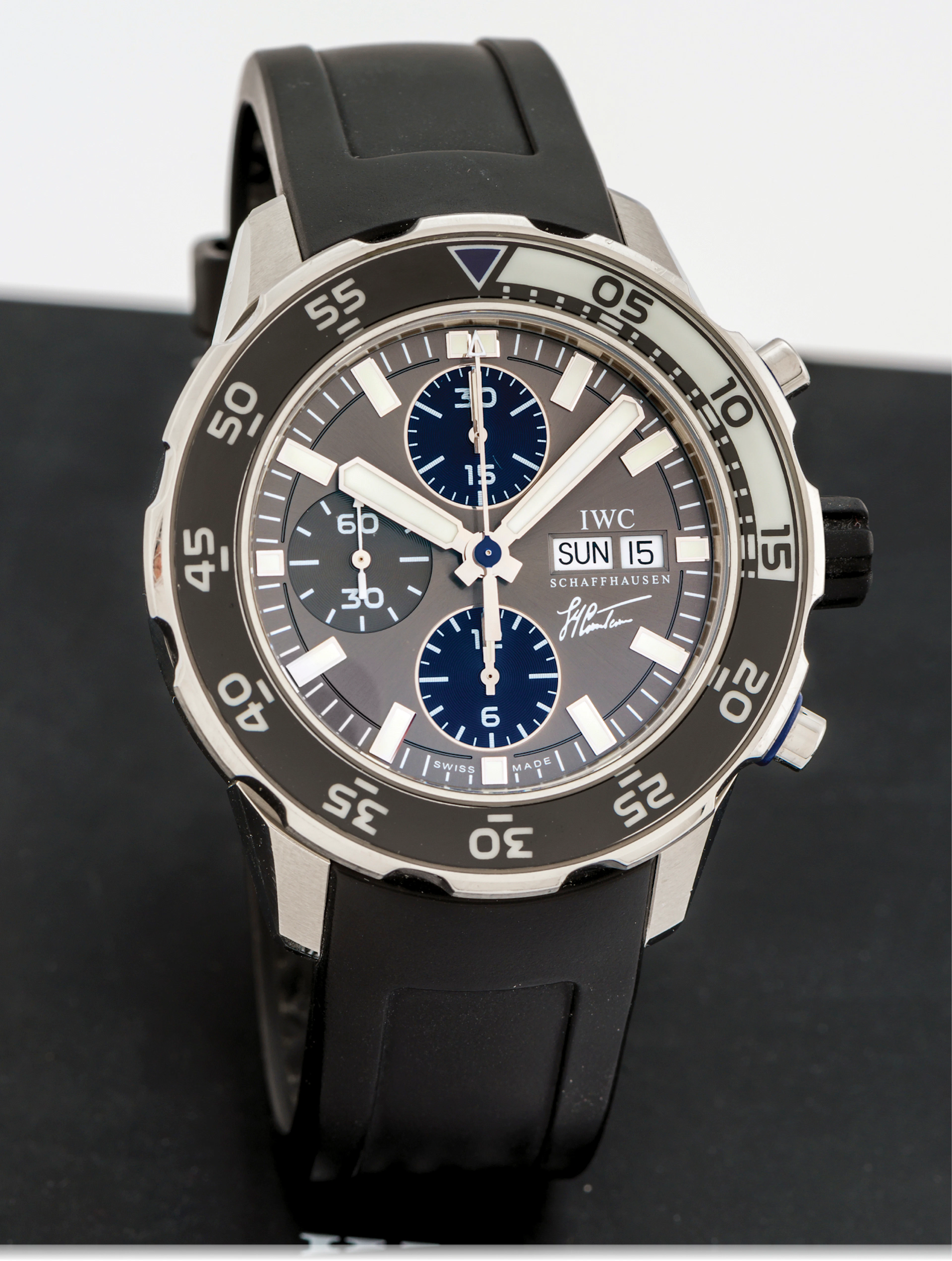 IWC REF. 3767 COUSTEAU AQUATIMER DIVER'S CHRONOGRAPH STEEL International Watch Co., Schaffhausen, "Aquatimer - Chronograph A Tribute to J.Y. Cousteau, 1910-2010", case No. 3662025, Ref. 3767