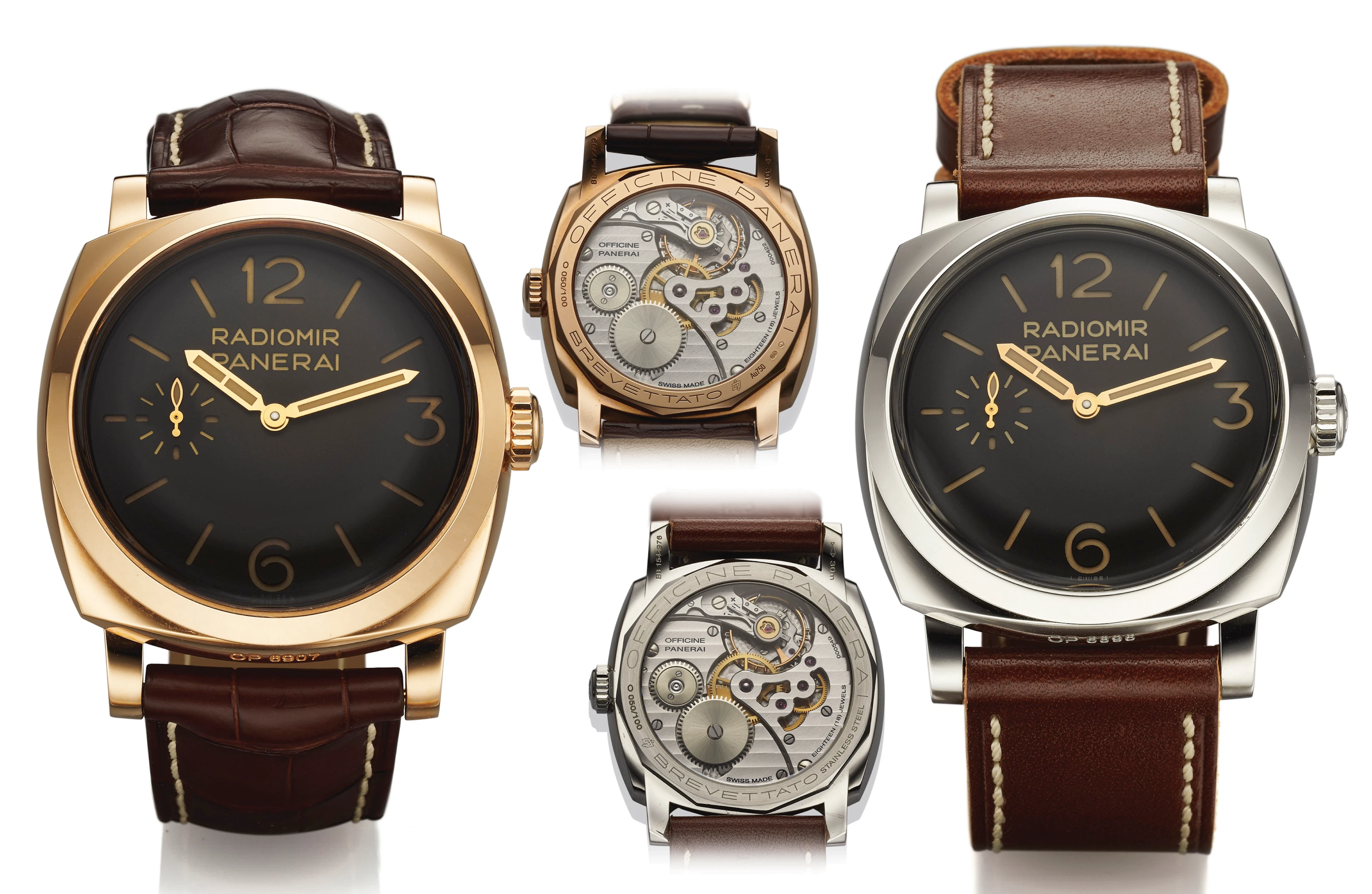 PANERAI PAM 398 / 399 "RADIOMIR 1940 SPECIAL EDITION" MINERVA BASE MOVEMENT SET OF 2 WATCHES Panerai , "Radiomir 1940" Set No. M 050 / 100, Ref. OP 6896. Made in a limited edition of 100 pieces in 201