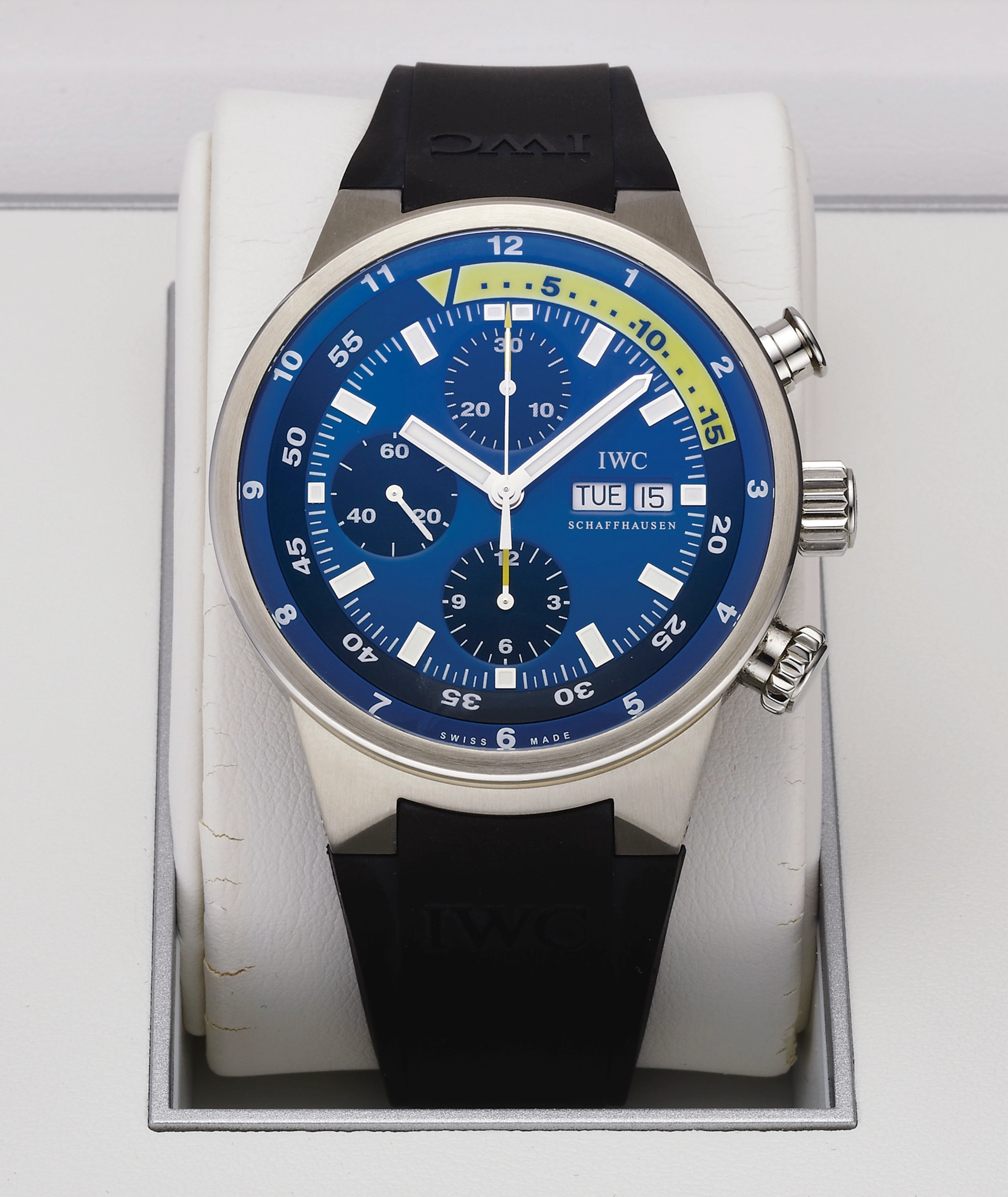 IWC AQUATIMER CHRONO "TRIBUTE TO CALYPSO" STEEL International Watch Co., Schaffhausen, "Aquatimer - Chronograph - Automatic," No. 0986 / 2500, Ref. 3719