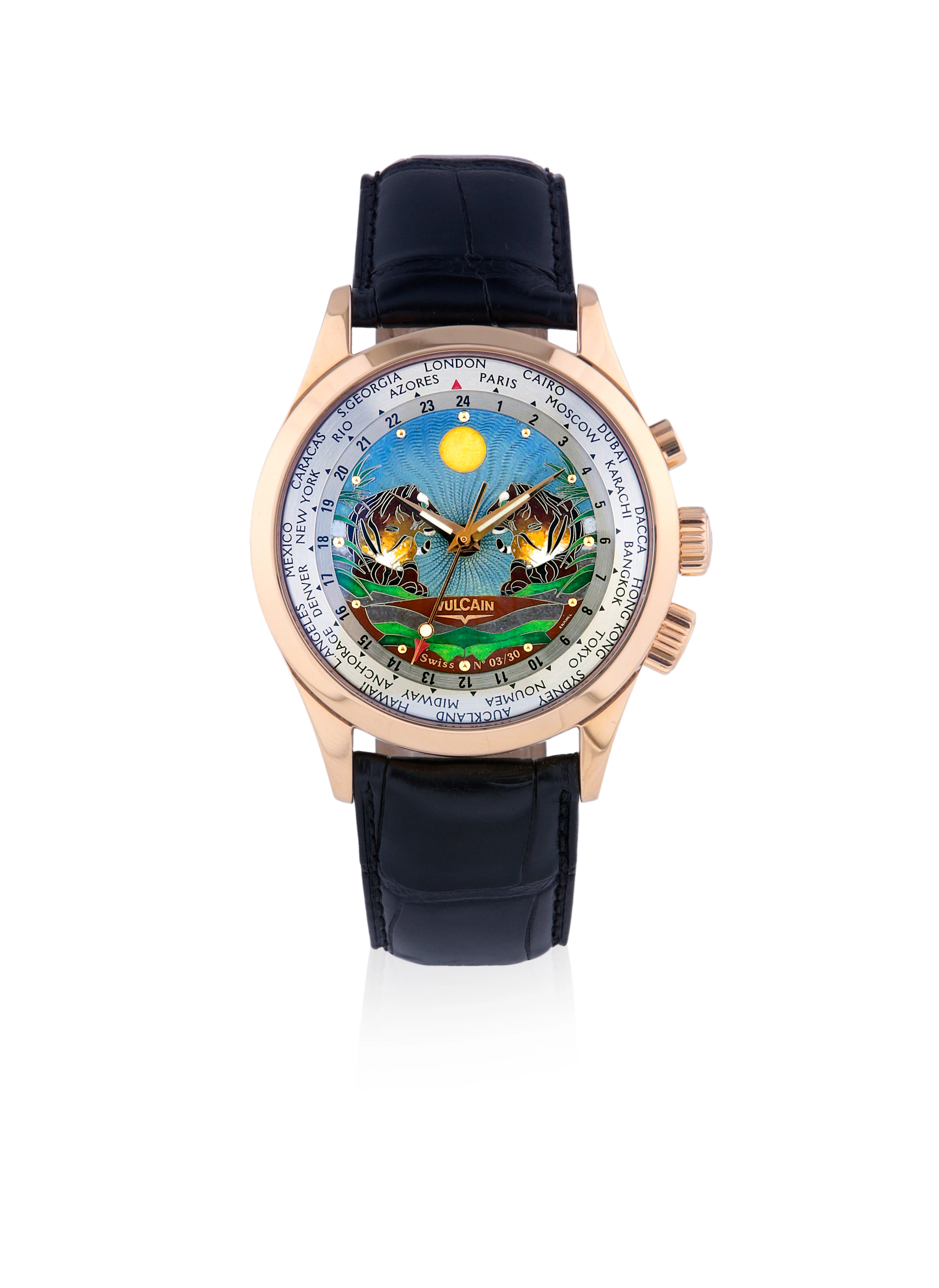 VULCAIN AVIATOR GMT "THE TIGERS" PINK GOLD VULCAIN